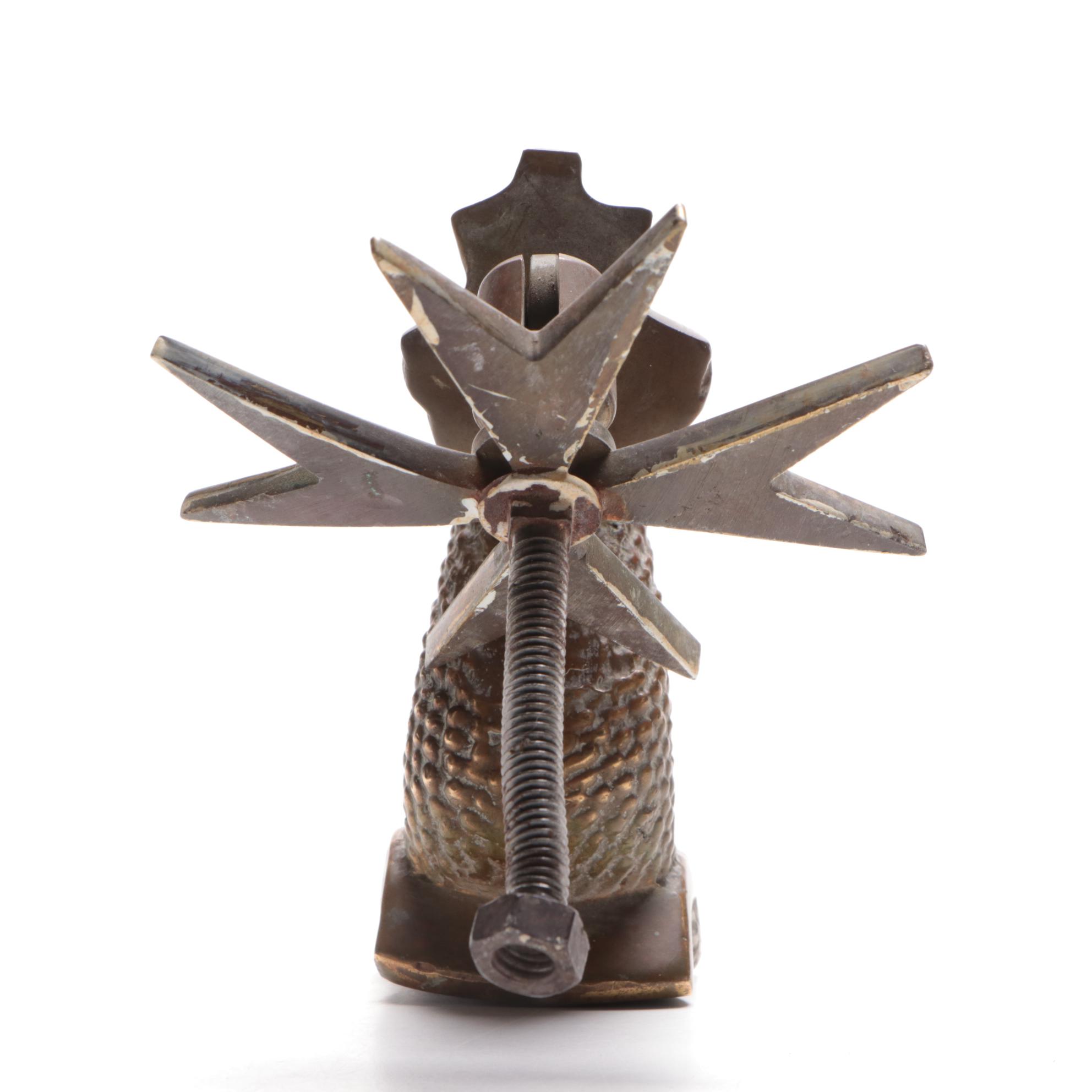 Cutajar Works Malta Solid Brass Dolphin Door Knocker, Early to Mid 20th C.