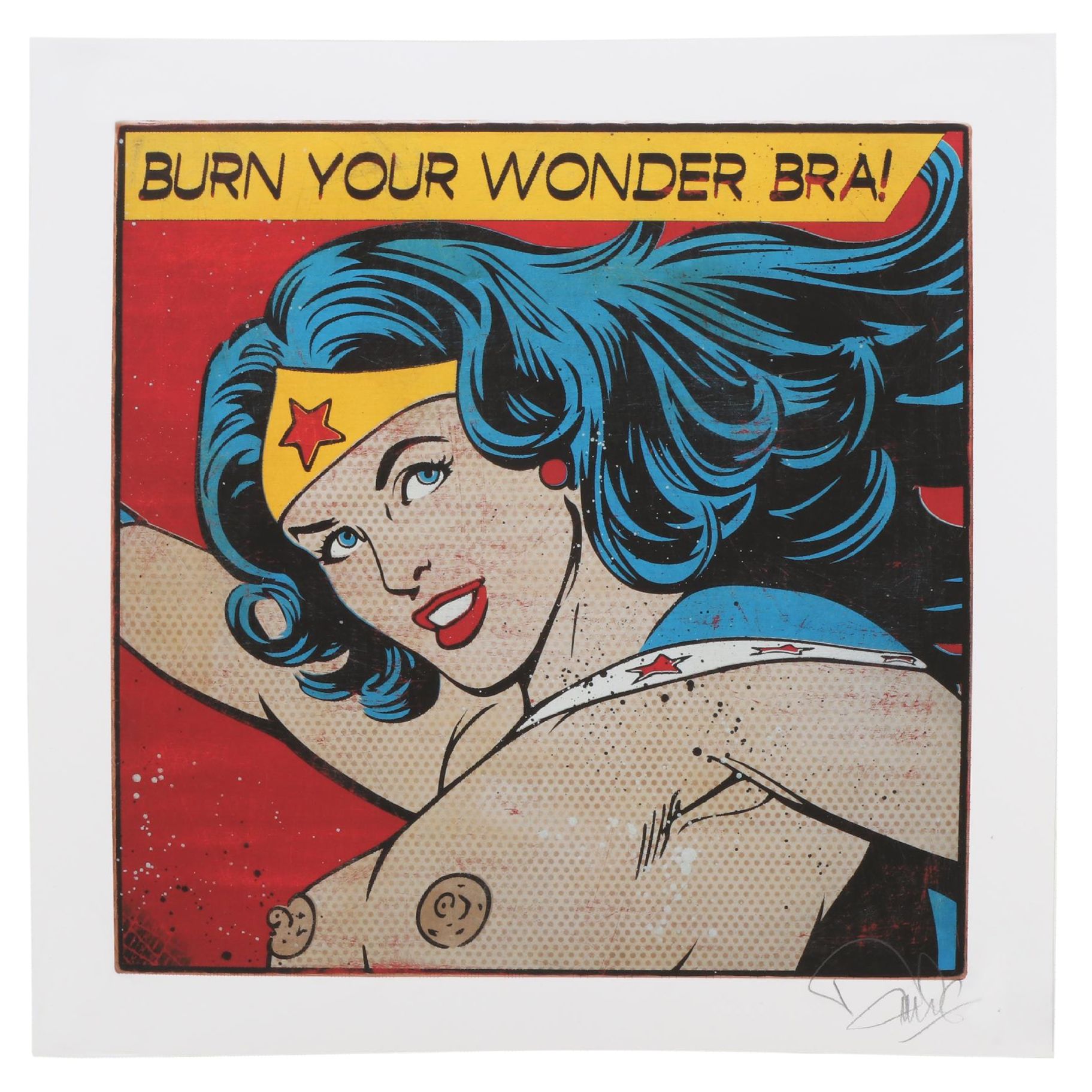 Denial Giclée "Burn Your Wonder Bra," 21st Century
