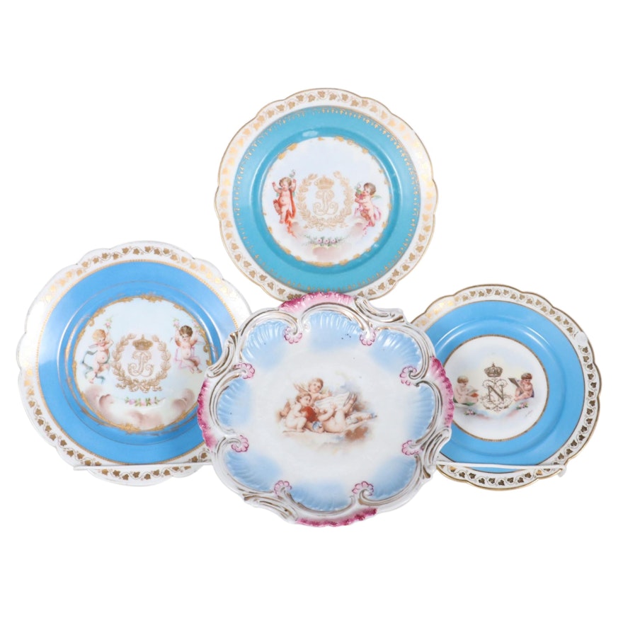 Sèvres Château des Tuileries Napoleonic Porcelain Plates and Other Music Box