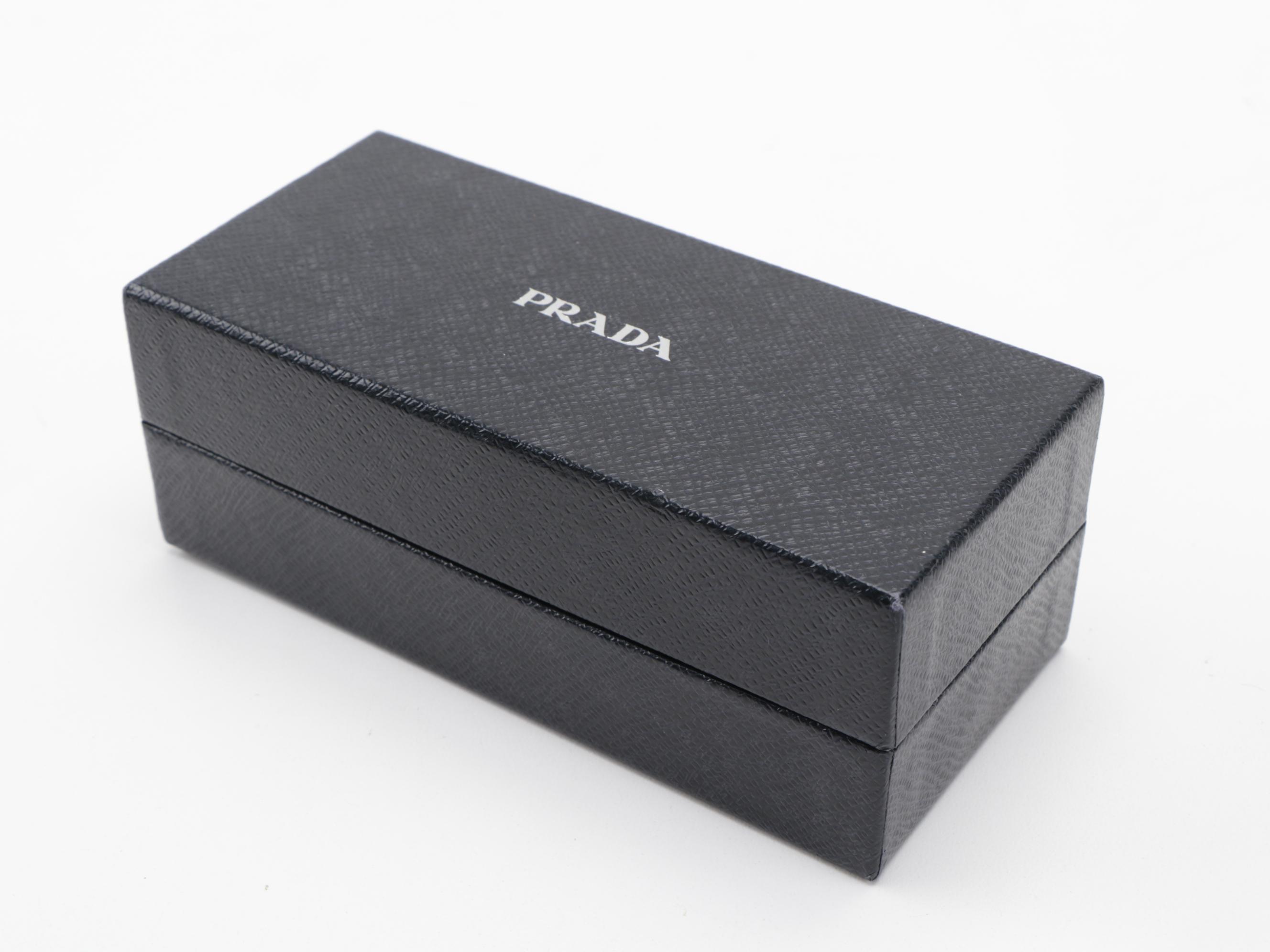 Prada SPR230 Black Modified Cat Eye Sunglasses with Case and Box