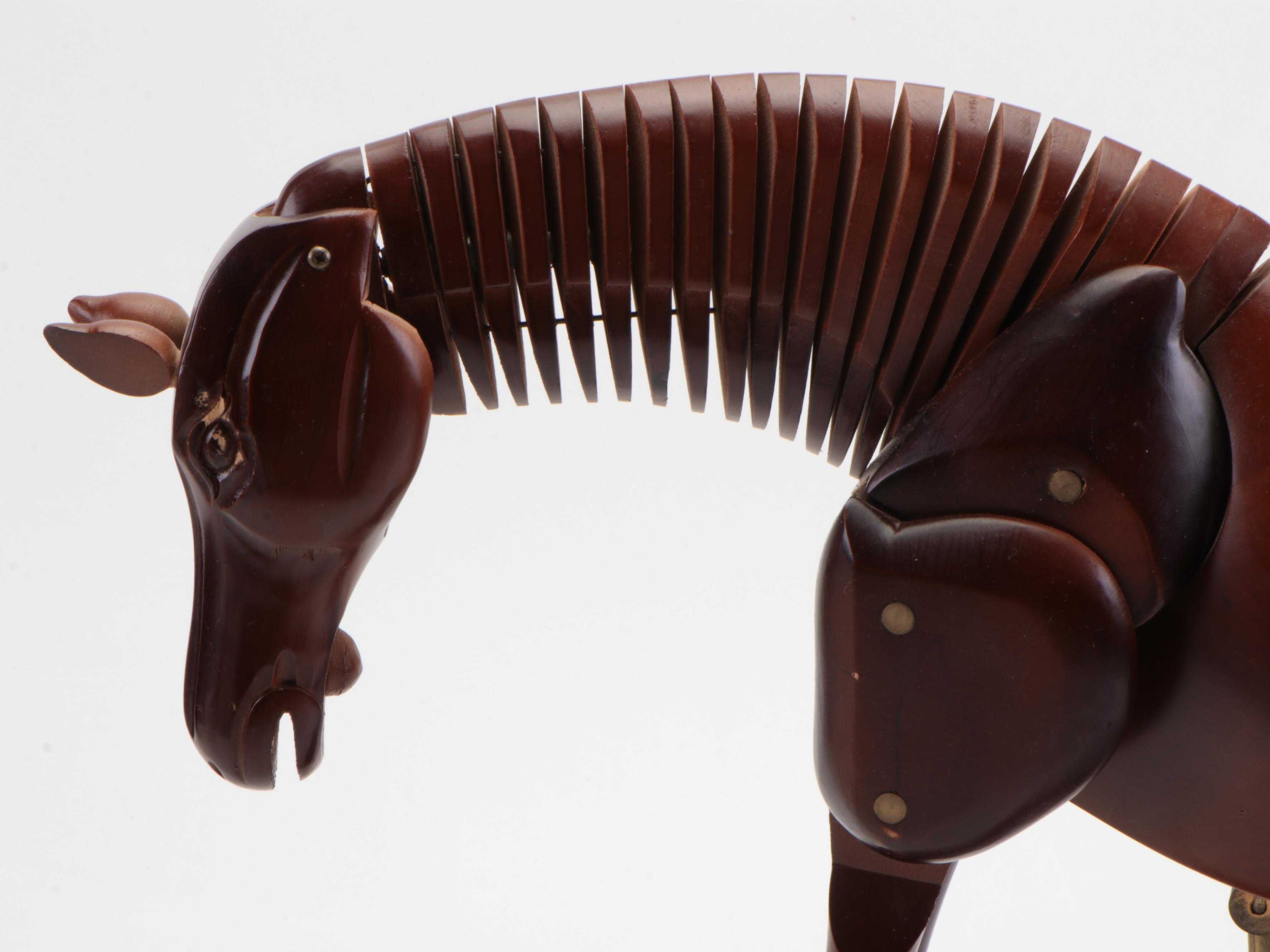 Artist's Wooden Articulated Drawing Horse Mannequin