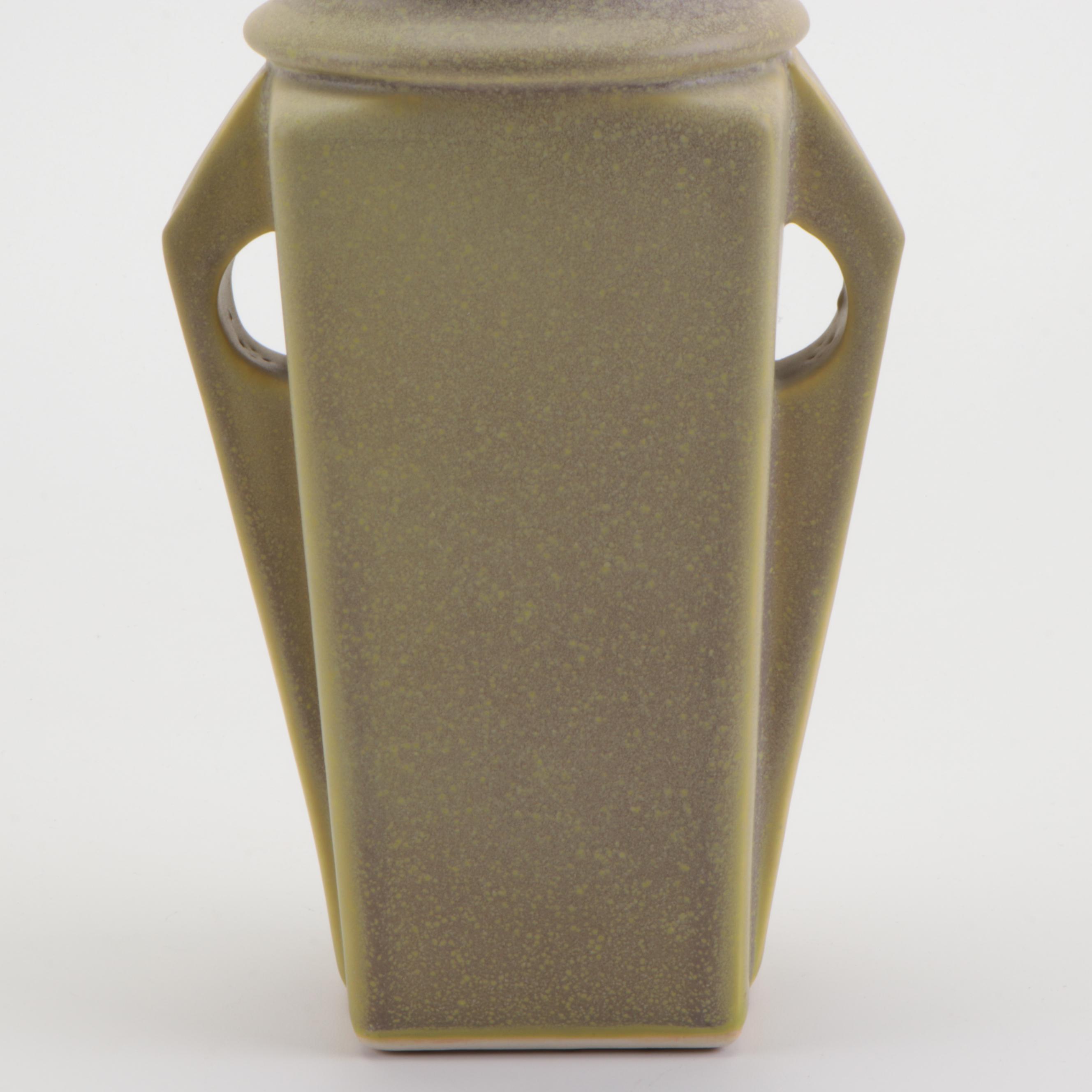 Jemerick Prairie Series Sage Green Art Pottery Vase, Late 20th Century