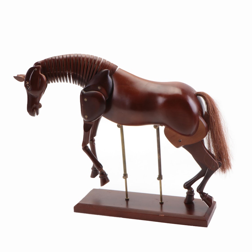 Artist's Wooden Articulated Drawing Horse Mannequin