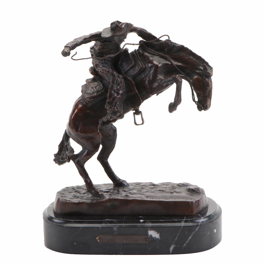 Bronze Sculpture after Frederic Remington "Wooly Chaps," Late 20th Century