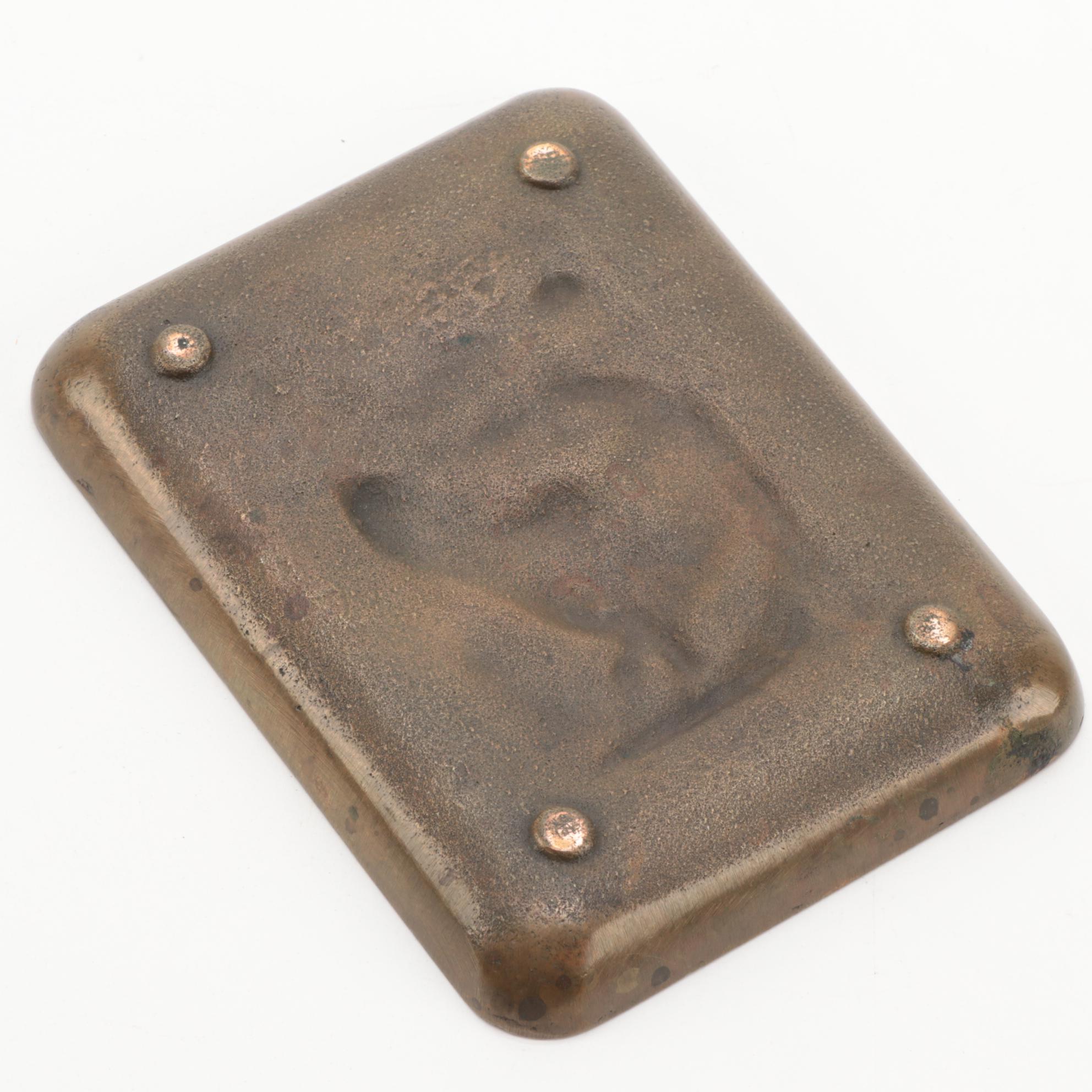 "Tote Ticket" Playing Cards with Embossed Brass Equestrian Motif Card Dish