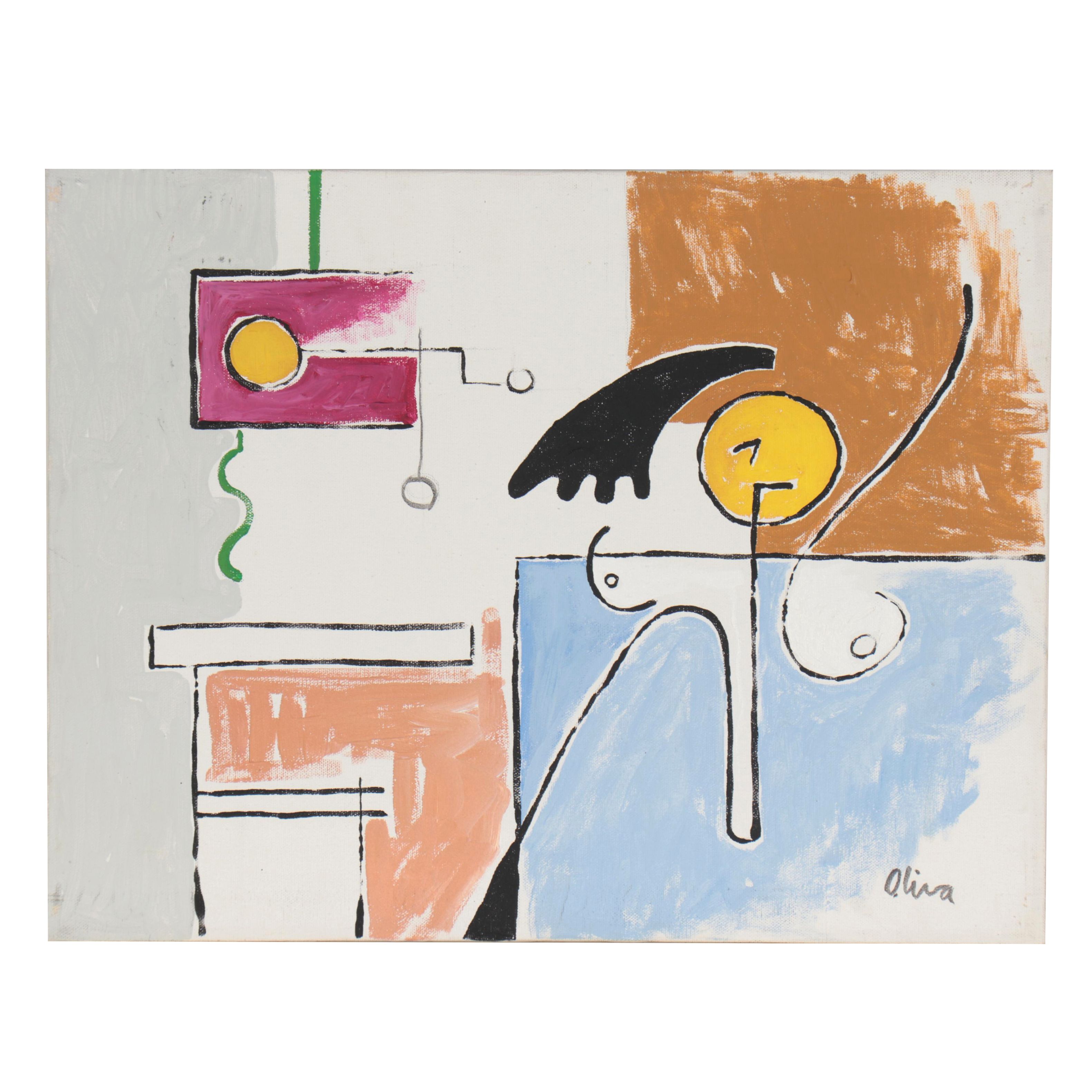 Eduardo Oliva Abstract Acrylic Painting