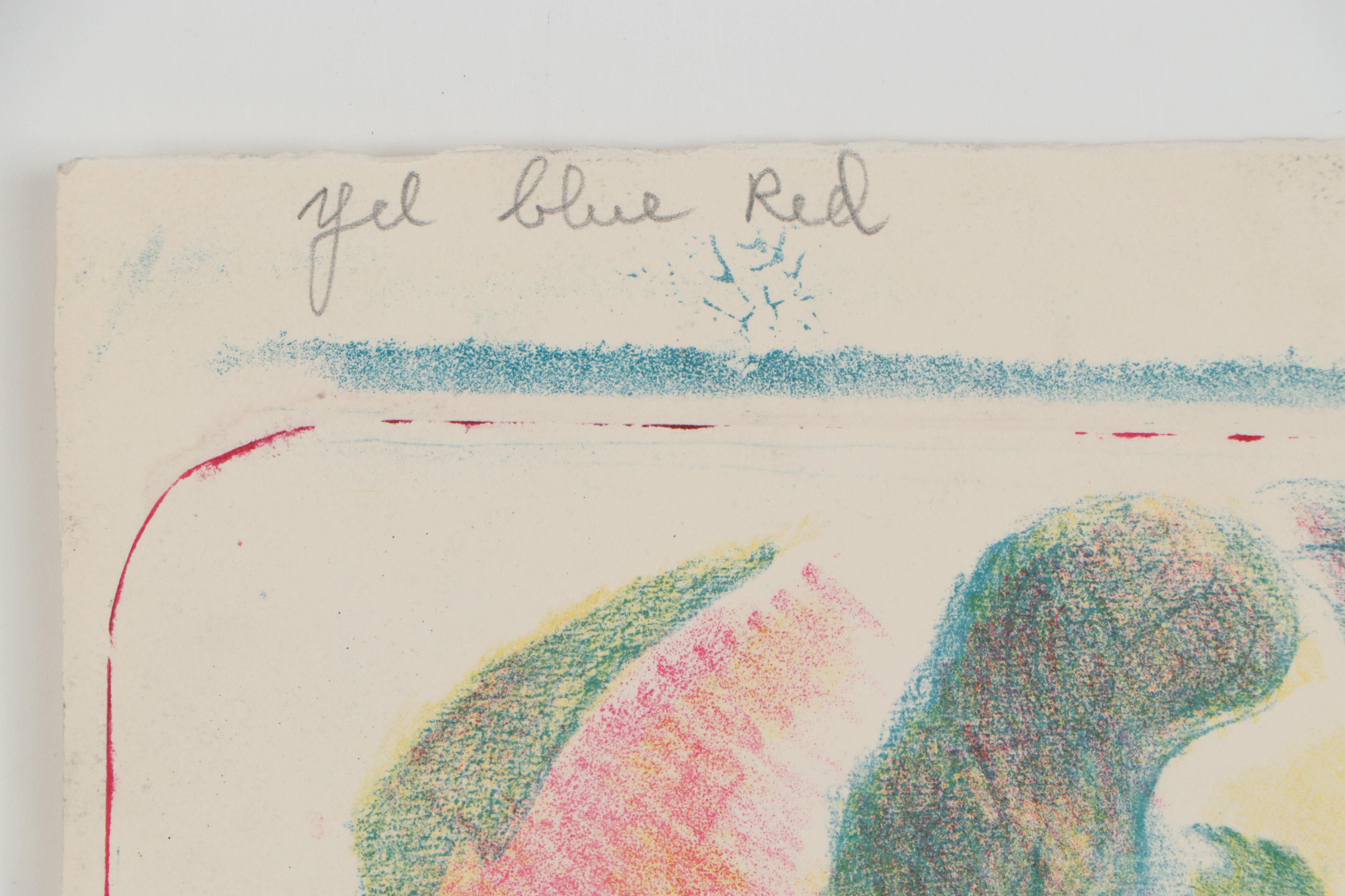 Arthur Helwig Color Lithograph "Evening News," Mid-20th Century