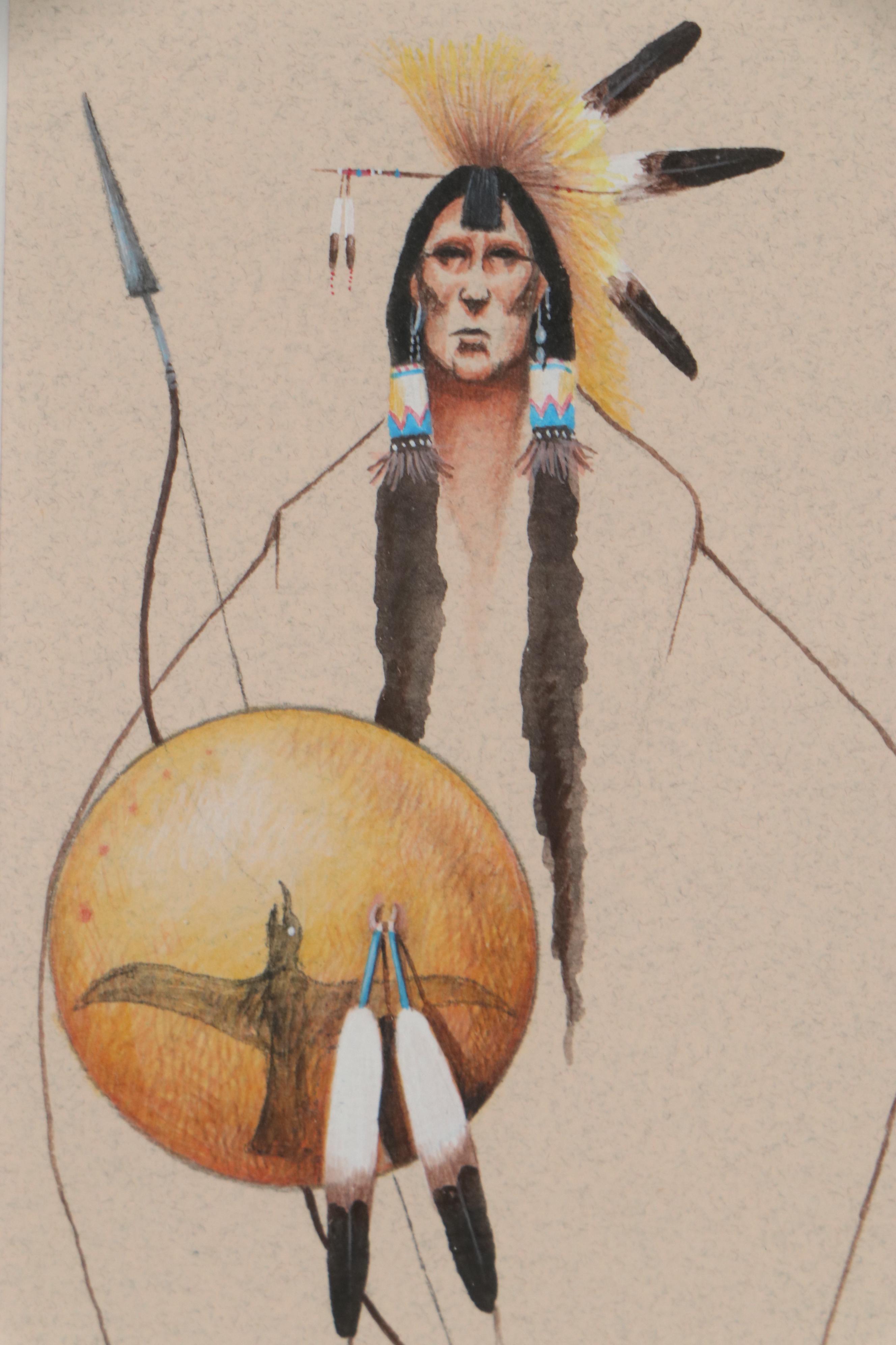 Tillier Wesley Gouache Paintings of Native American Figures