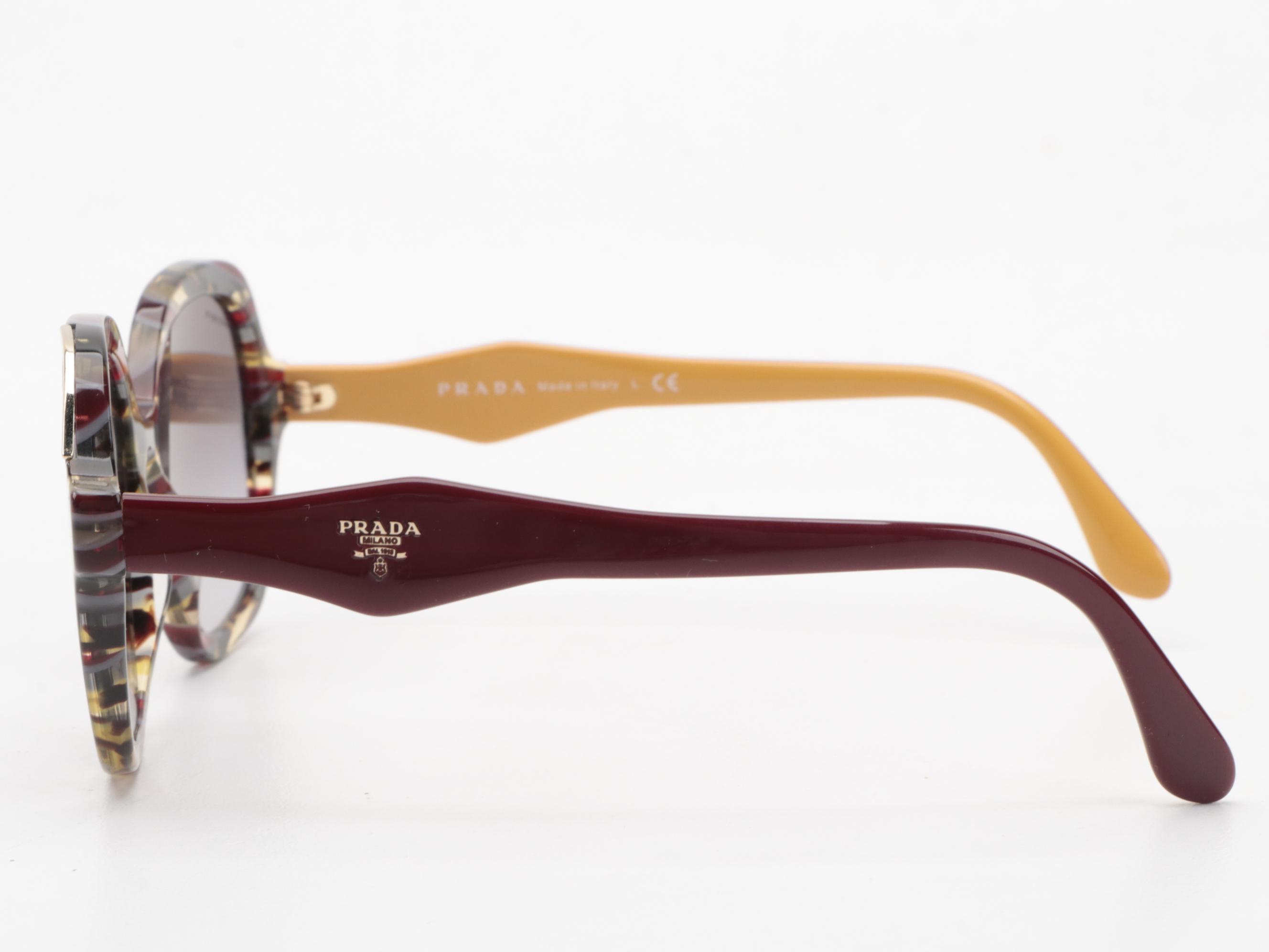 Prada SPR 06U Havana Avio Round Sunglasses