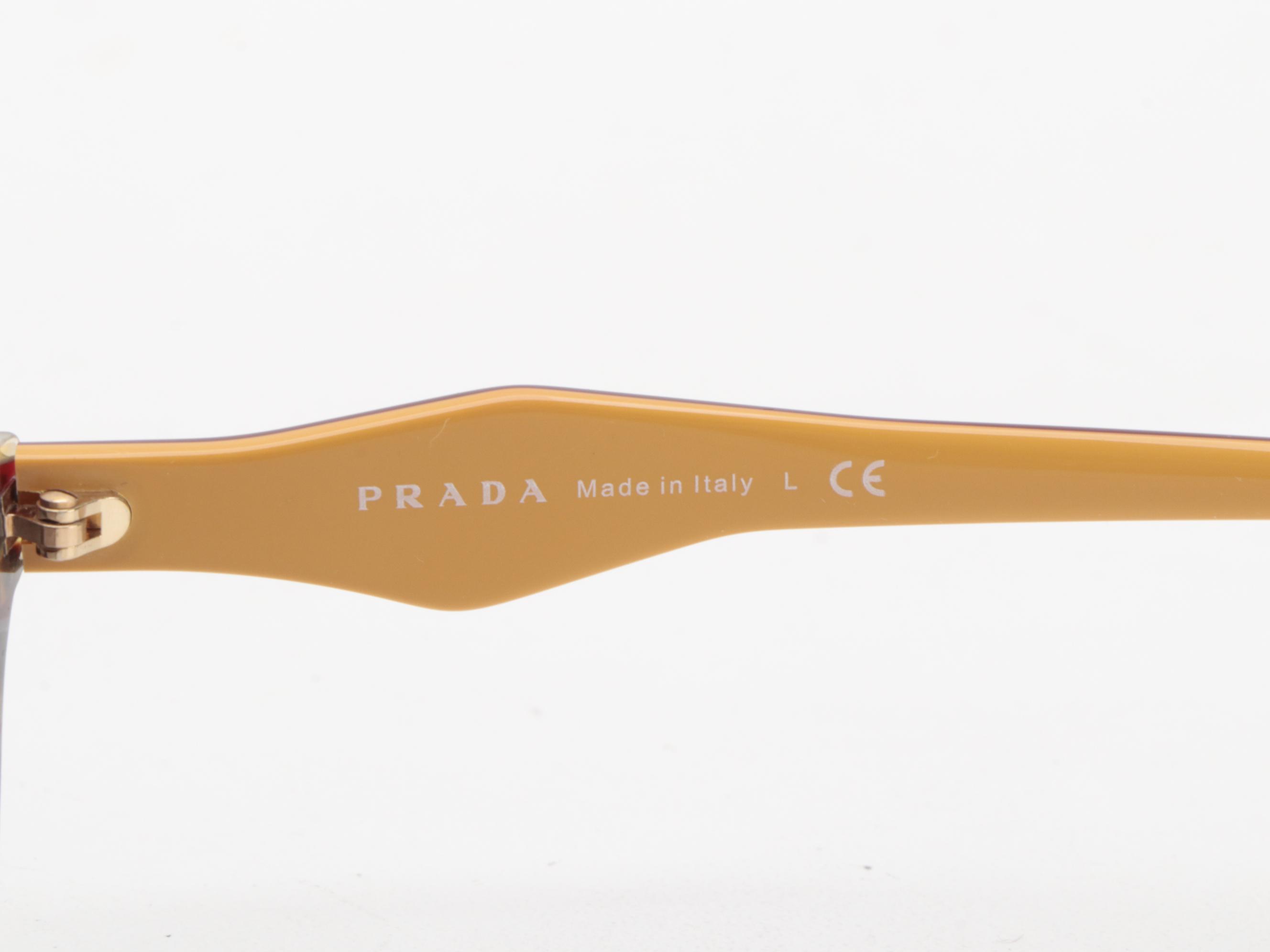 Prada SPR 06U Havana Avio Round Sunglasses