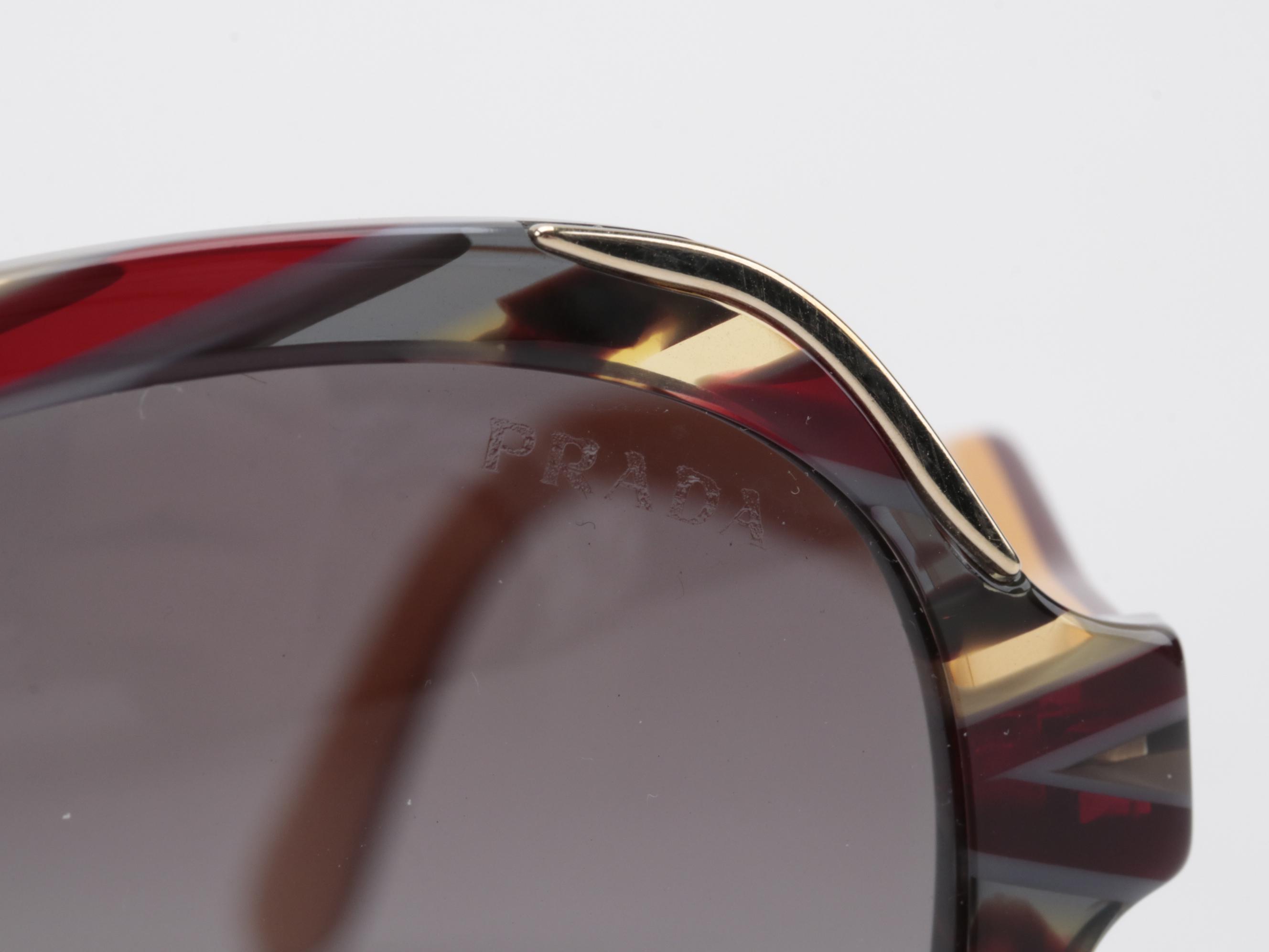 Prada SPR 06U Havana Avio Round Sunglasses
