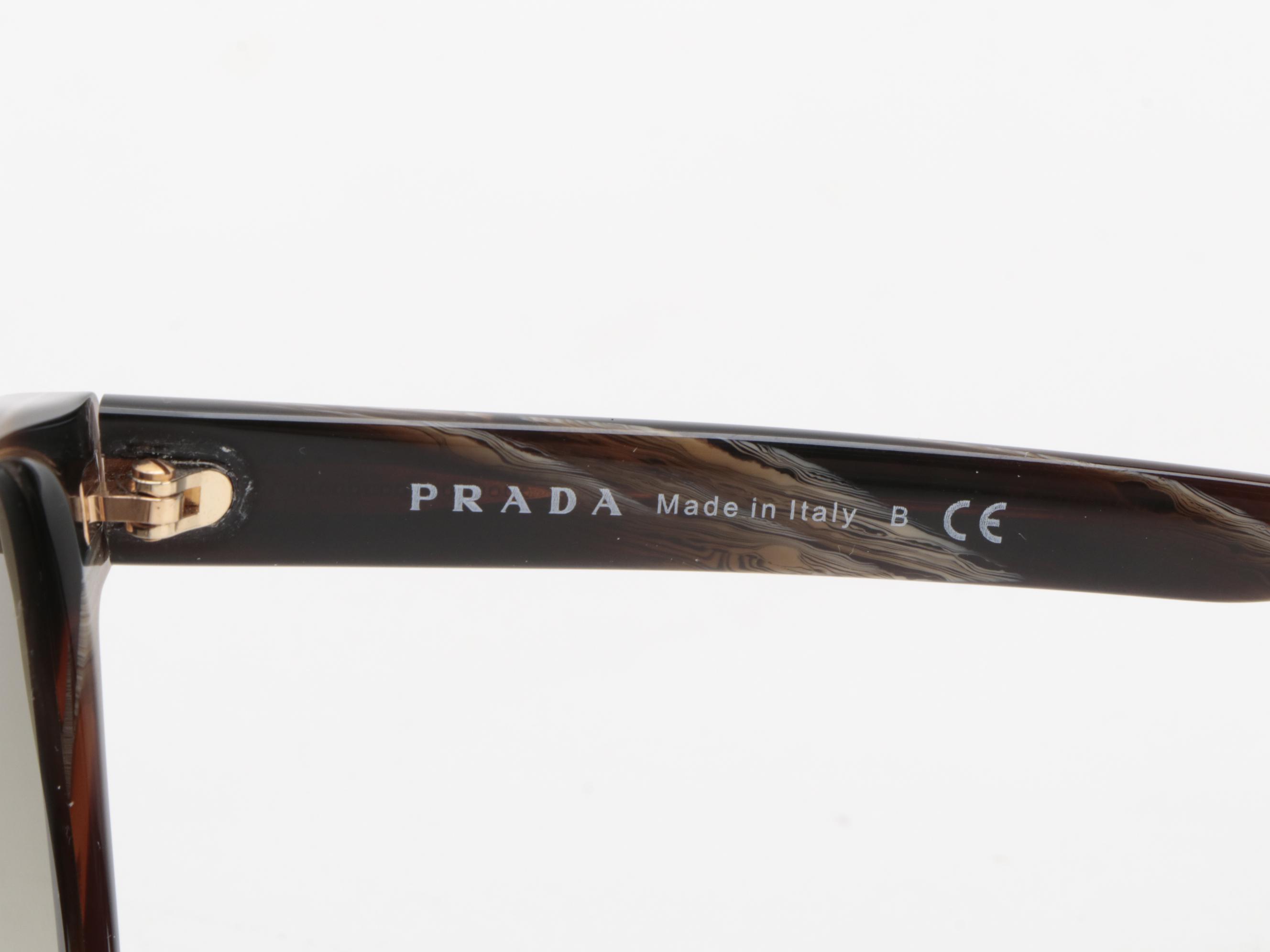 Prada SPR 09U Double Bridged Horn Rimmed Glasses