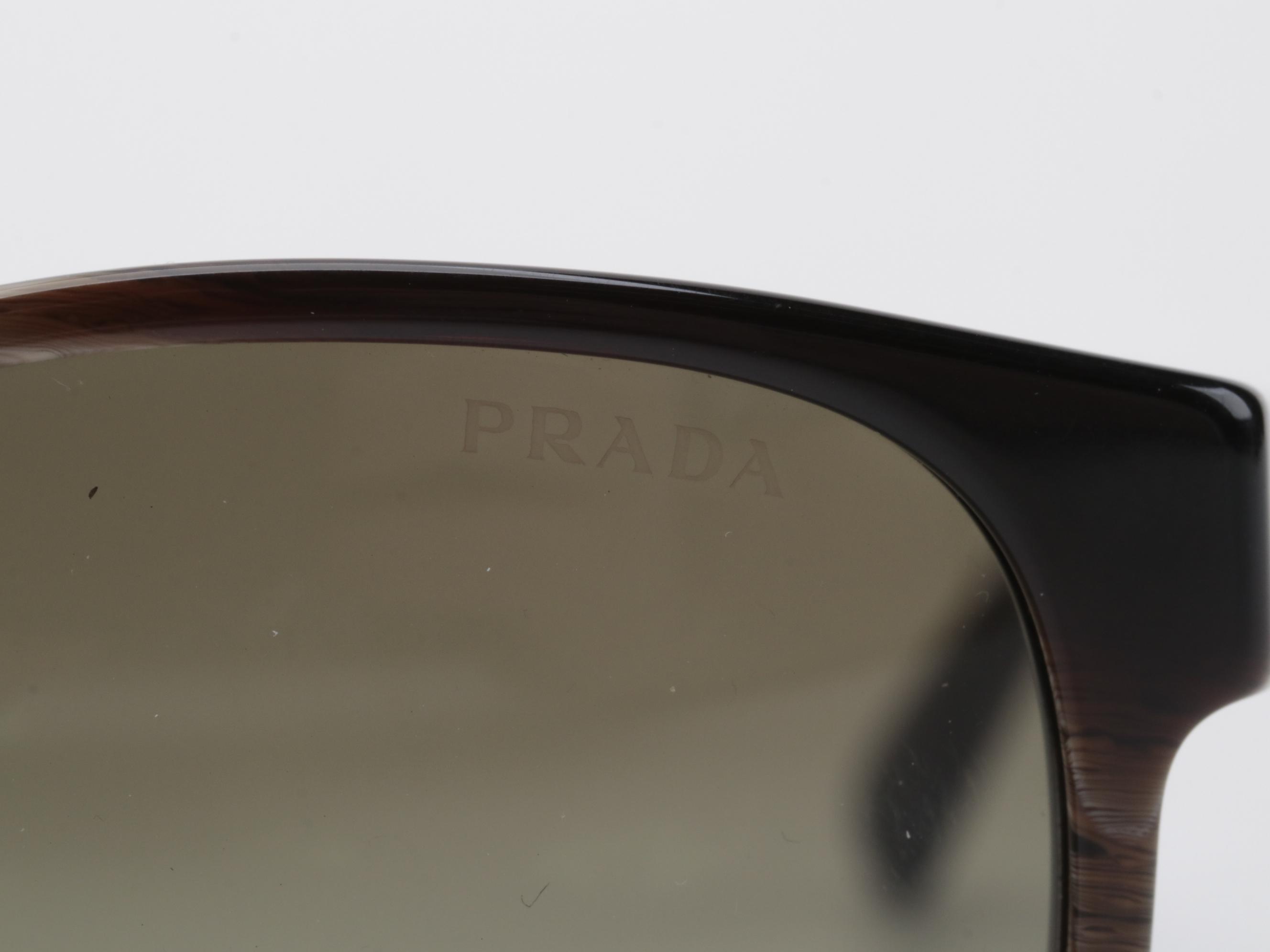 Prada SPR 09U Double Bridged Horn Rimmed Glasses