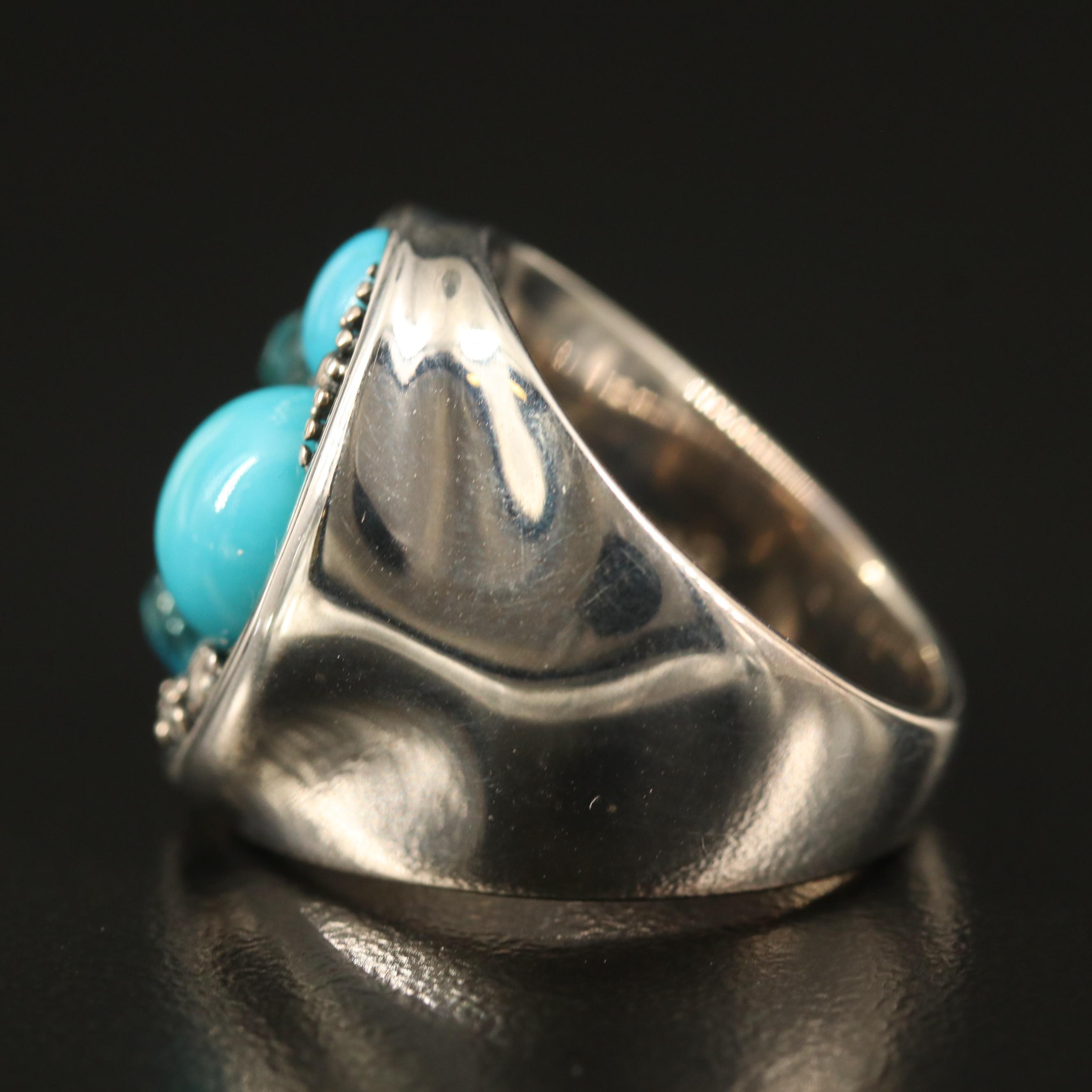 Michael Dawkins Sterling Turquoise and Topaz Ring