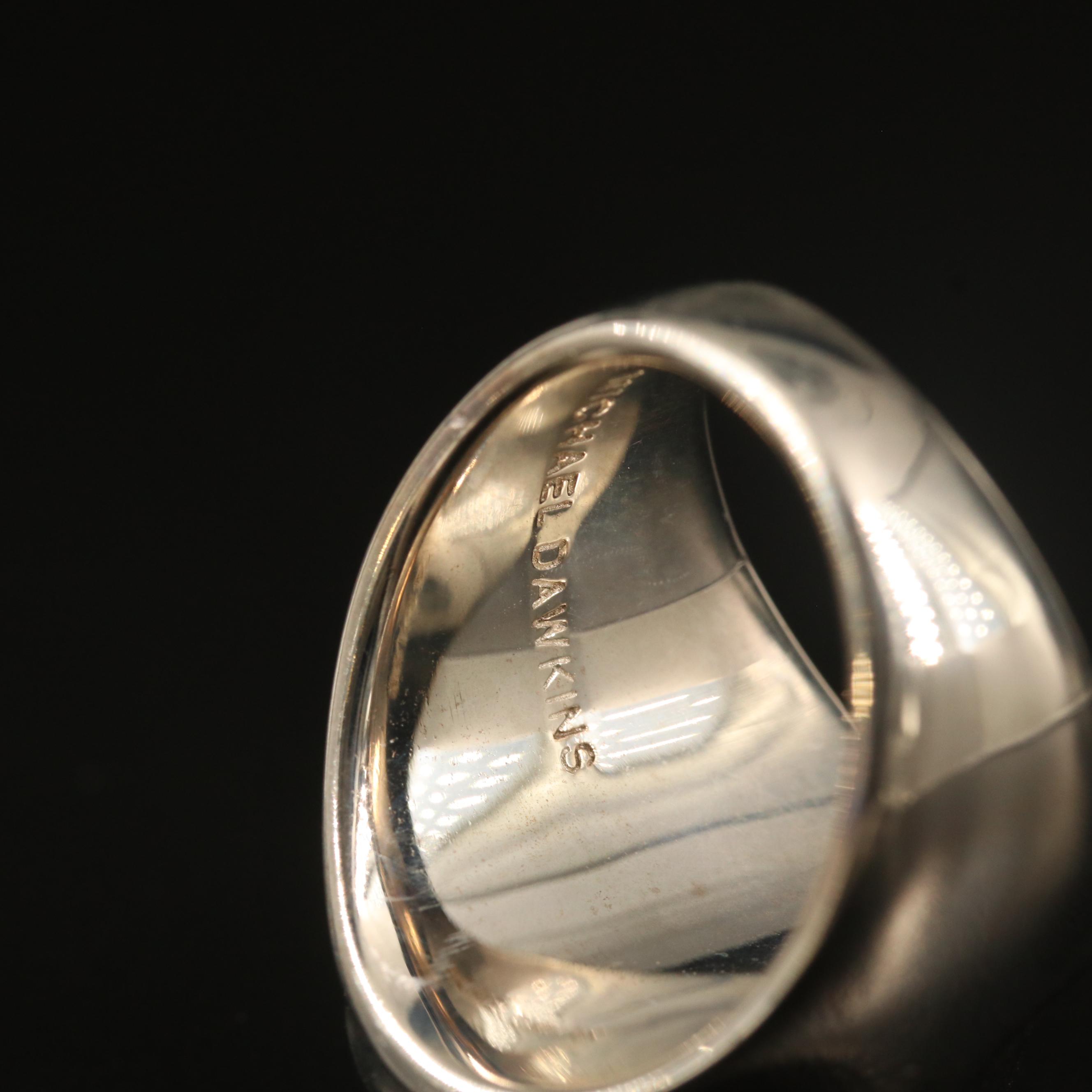 Michael Dawkins Sterling Turquoise and Topaz Ring