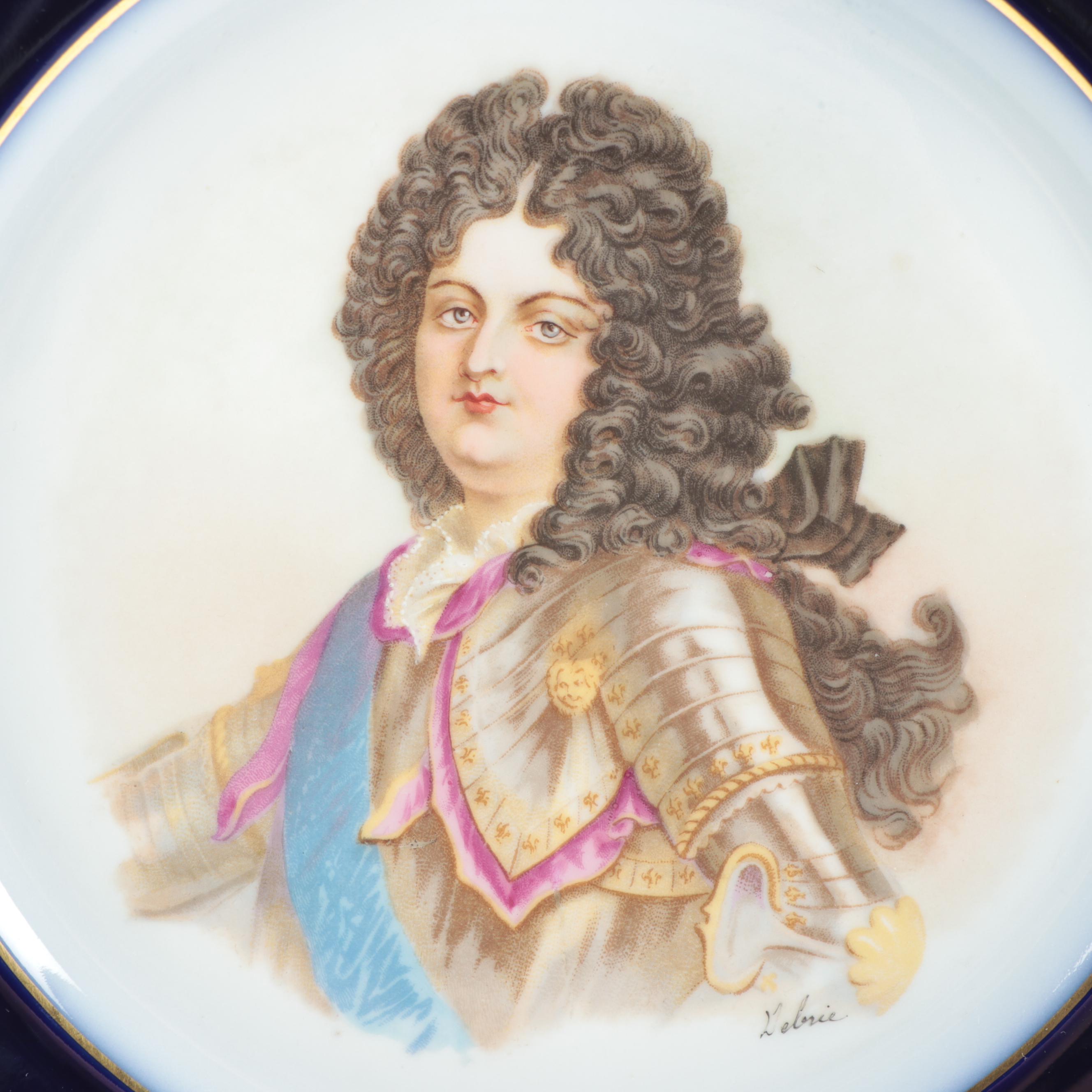 Sèvres Chateau De St. Cloud Hand-Painted Porcelain Portrait Cabinet Plates, 1846