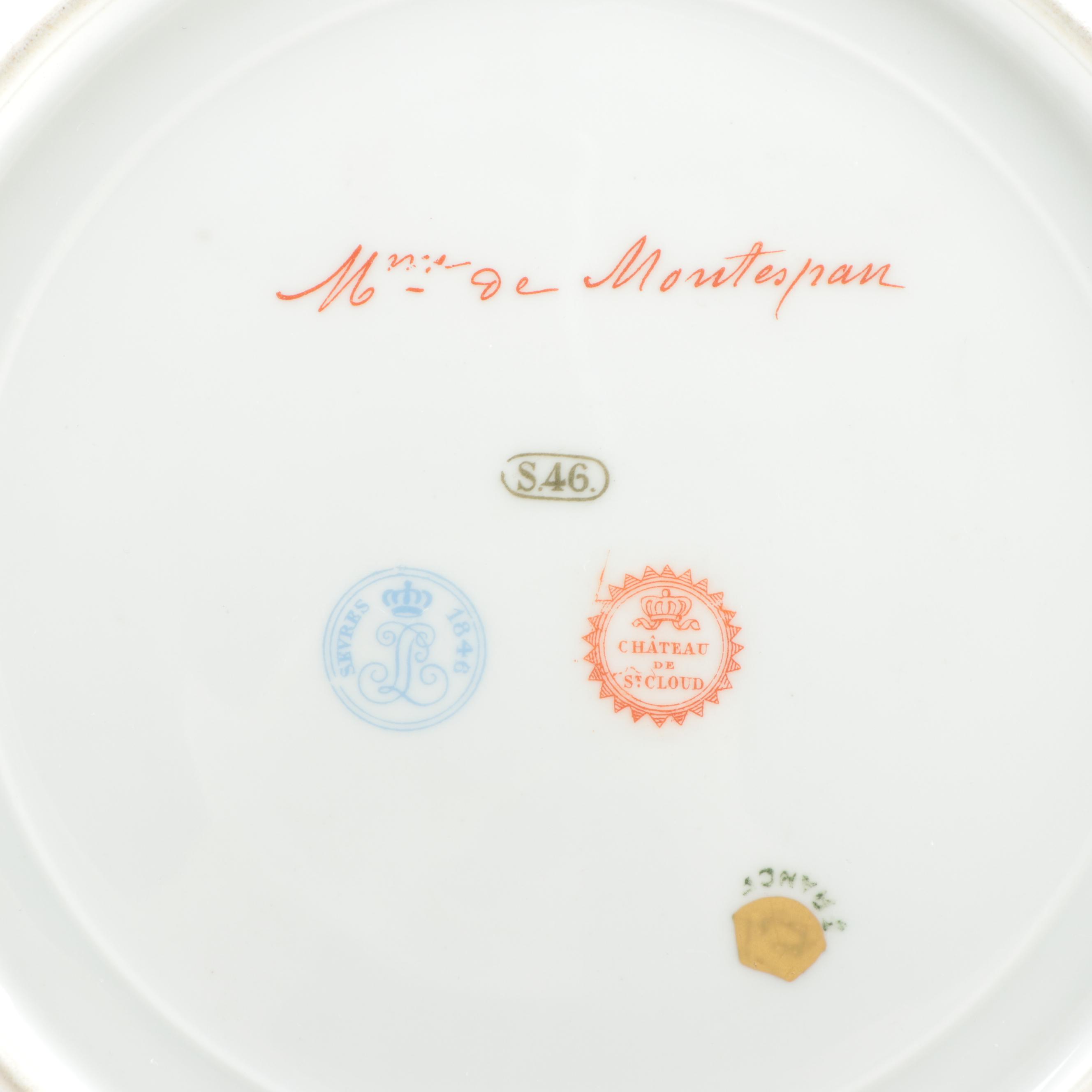 Sèvres Chateau De St. Cloud Hand-Painted Porcelain Portrait Cabinet Plates, 1846