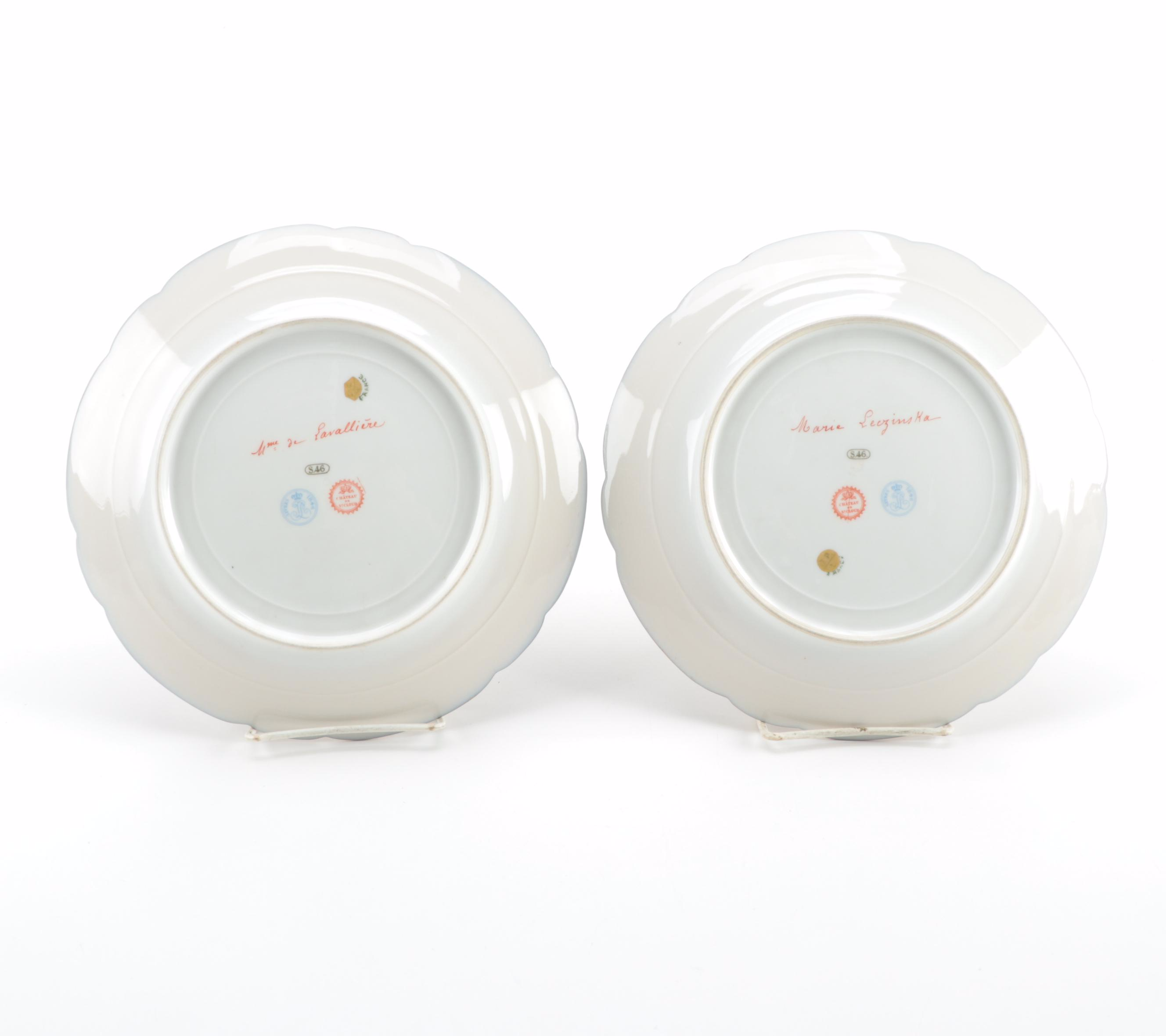 Sèvres Chateau De St. Cloud Hand-Painted Porcelain Portrait Cabinet Plates, 1846