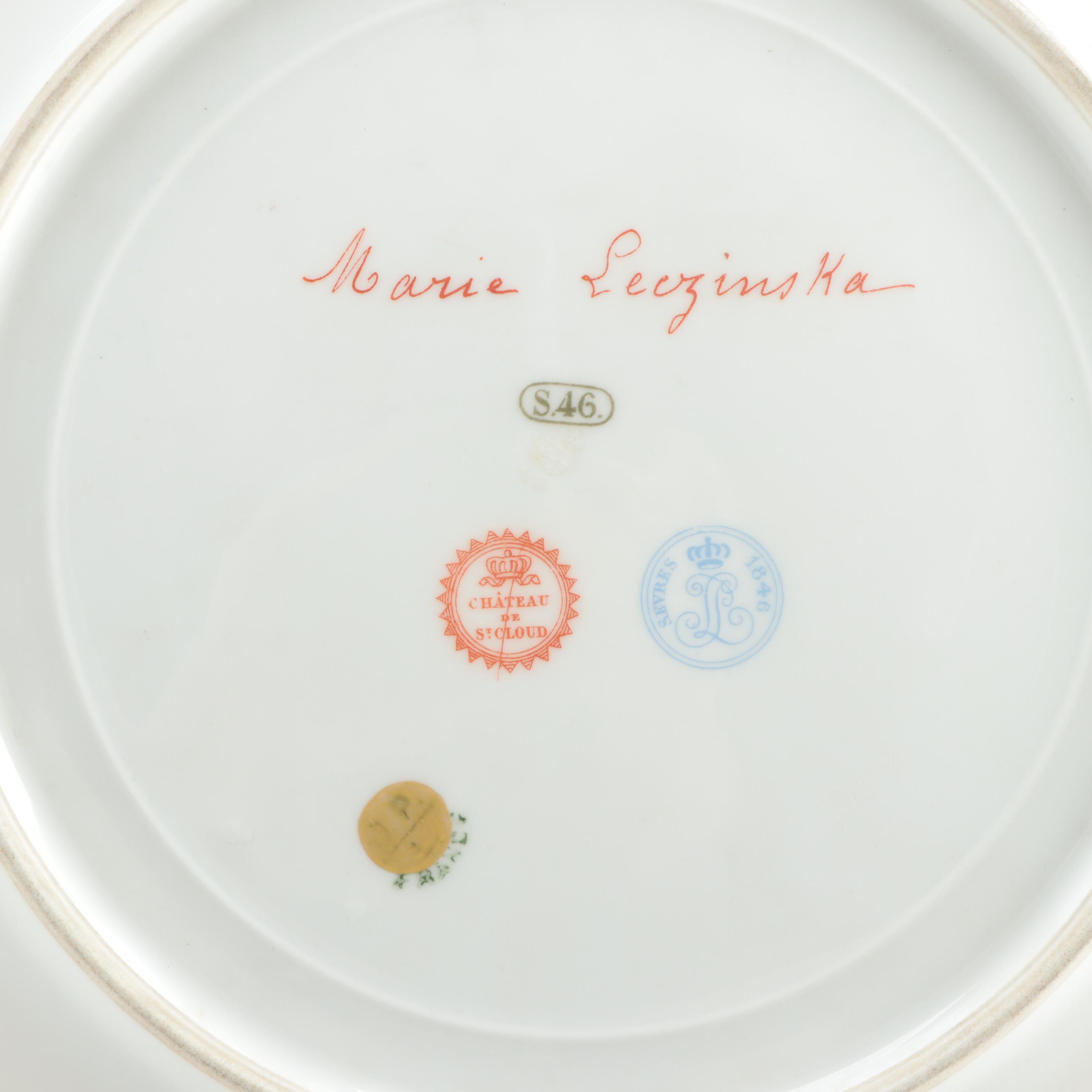 Sèvres Chateau De St. Cloud Hand-Painted Porcelain Portrait Cabinet Plates, 1846