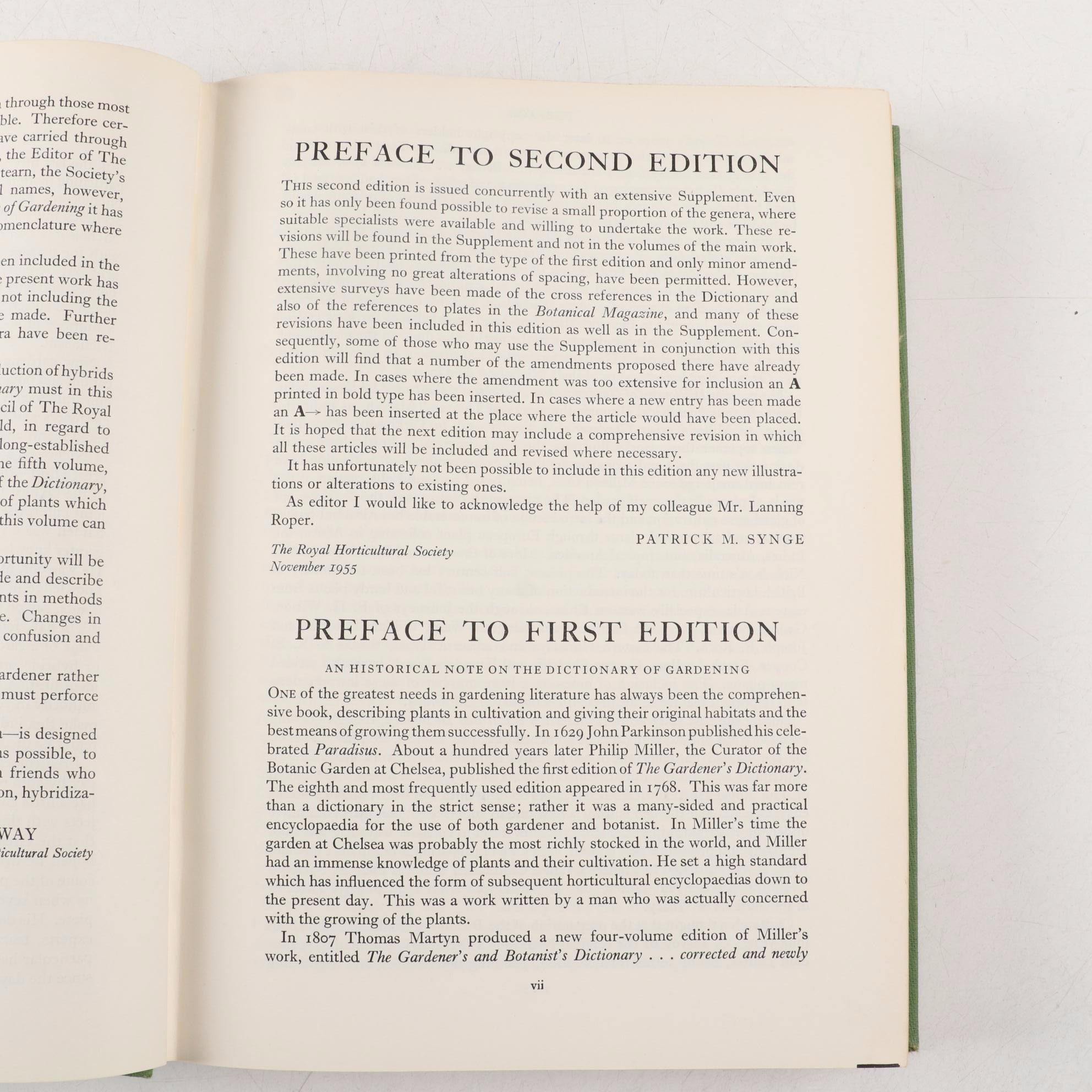 "Dictionary of Gardening" Second Edition Edited by Chittenden and Synge