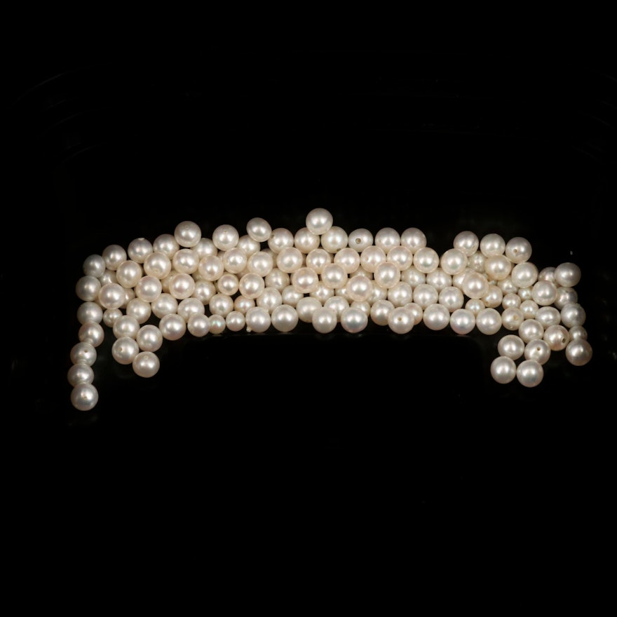 Loose Near-Round and Button Pearls