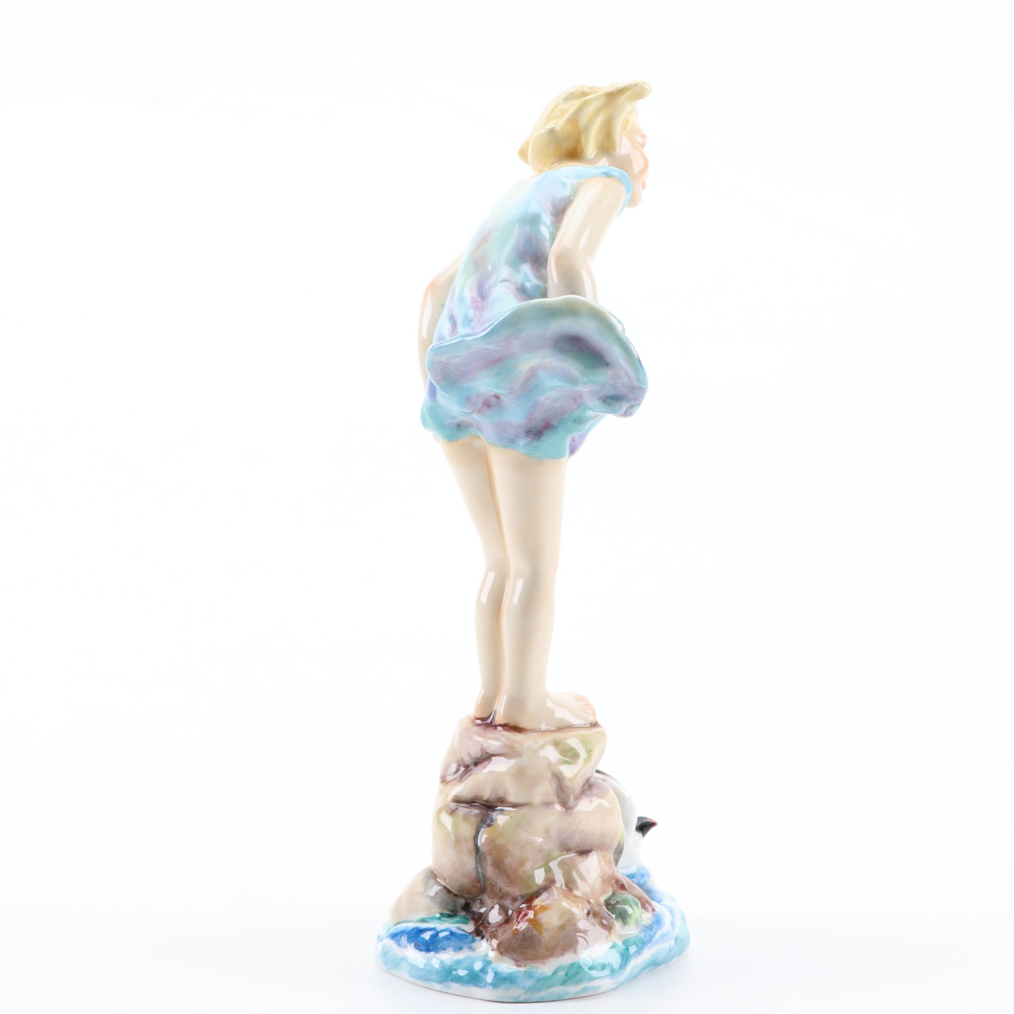 Royal Worcester "Sea Breeze" Bone China Figurine Designed by Freda Doughty, 1941