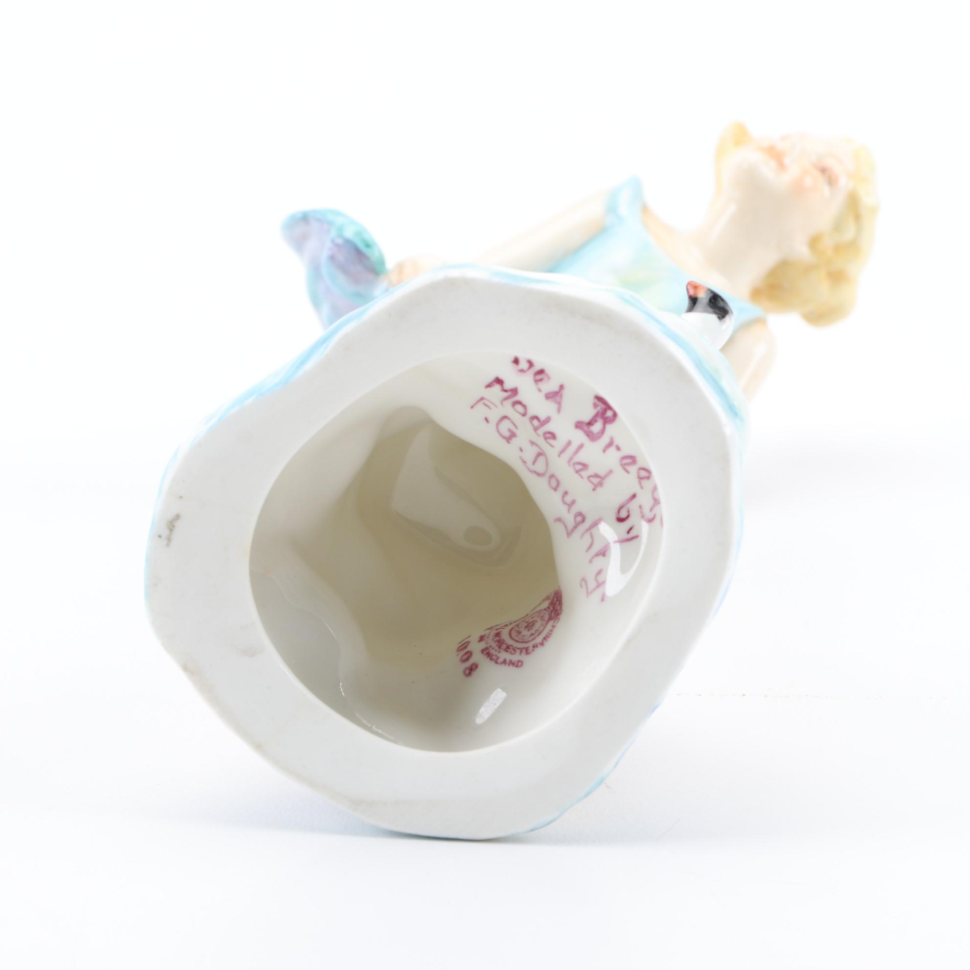 Royal Worcester "Sea Breeze" Bone China Figurine Designed by Freda Doughty, 1941