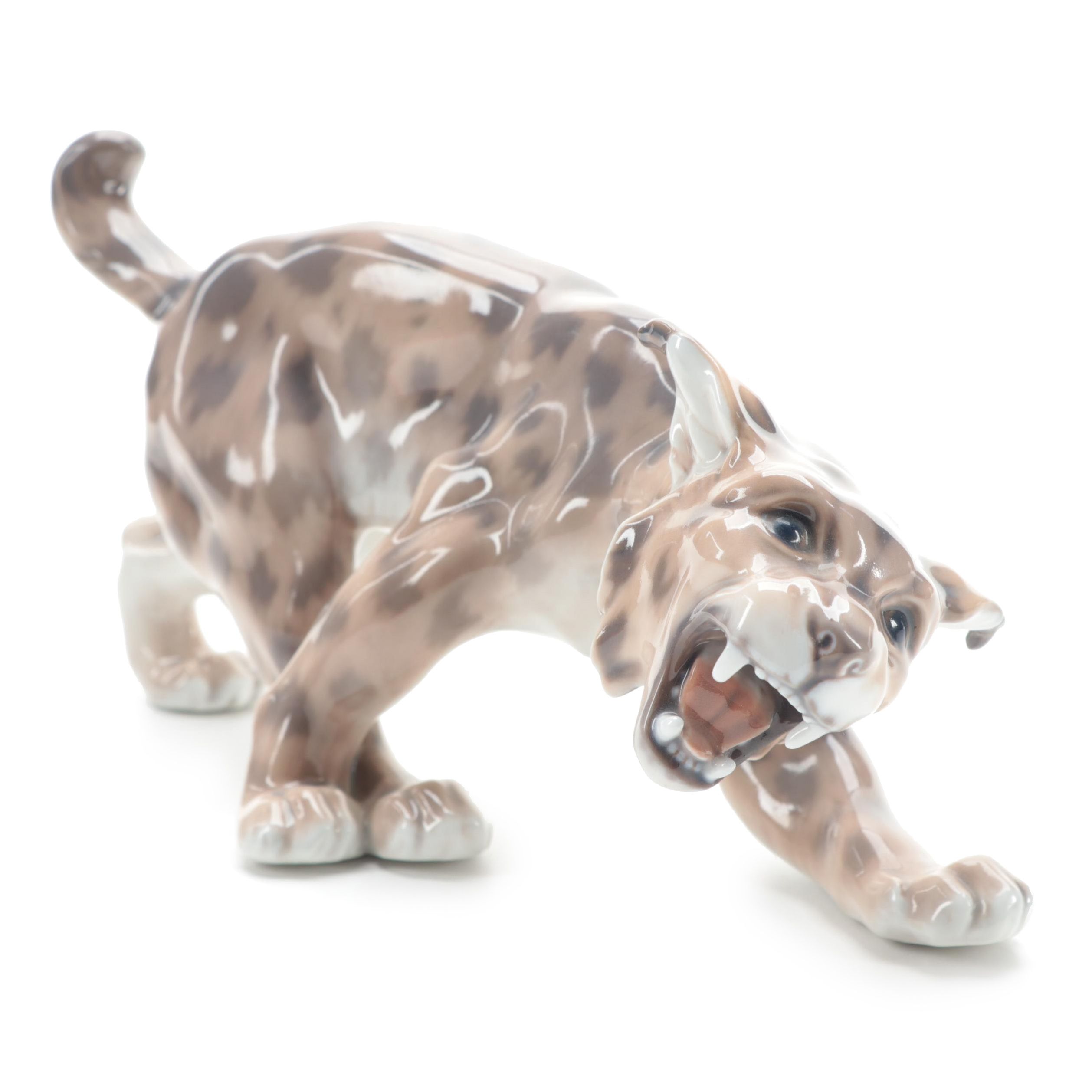 Dahl Jensen of Copenhagen Porcelain Lynx Figurine