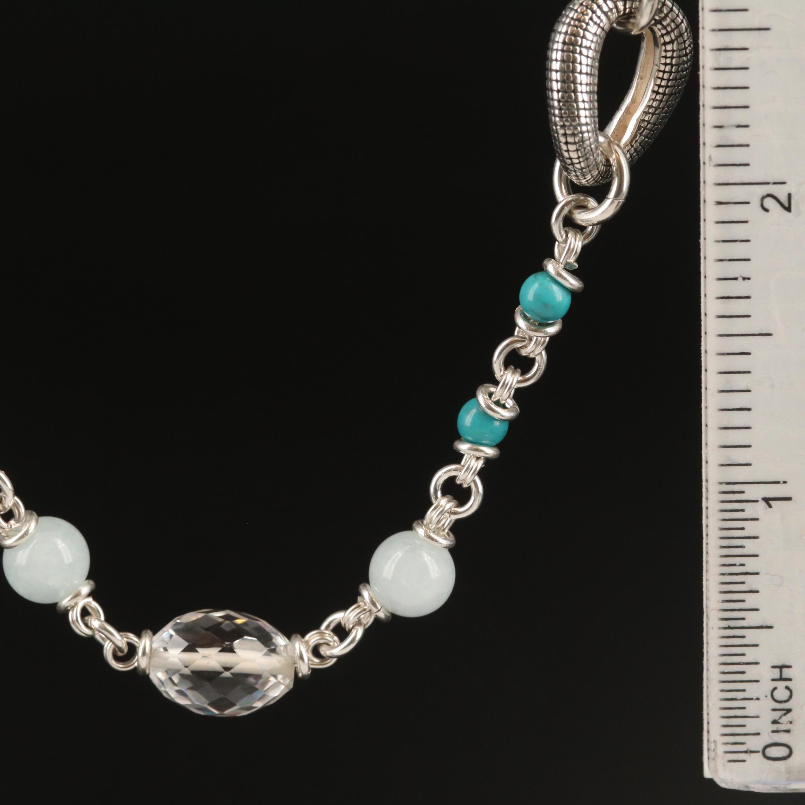 Michael Dawkins Sterling Gemstone Station Necklace