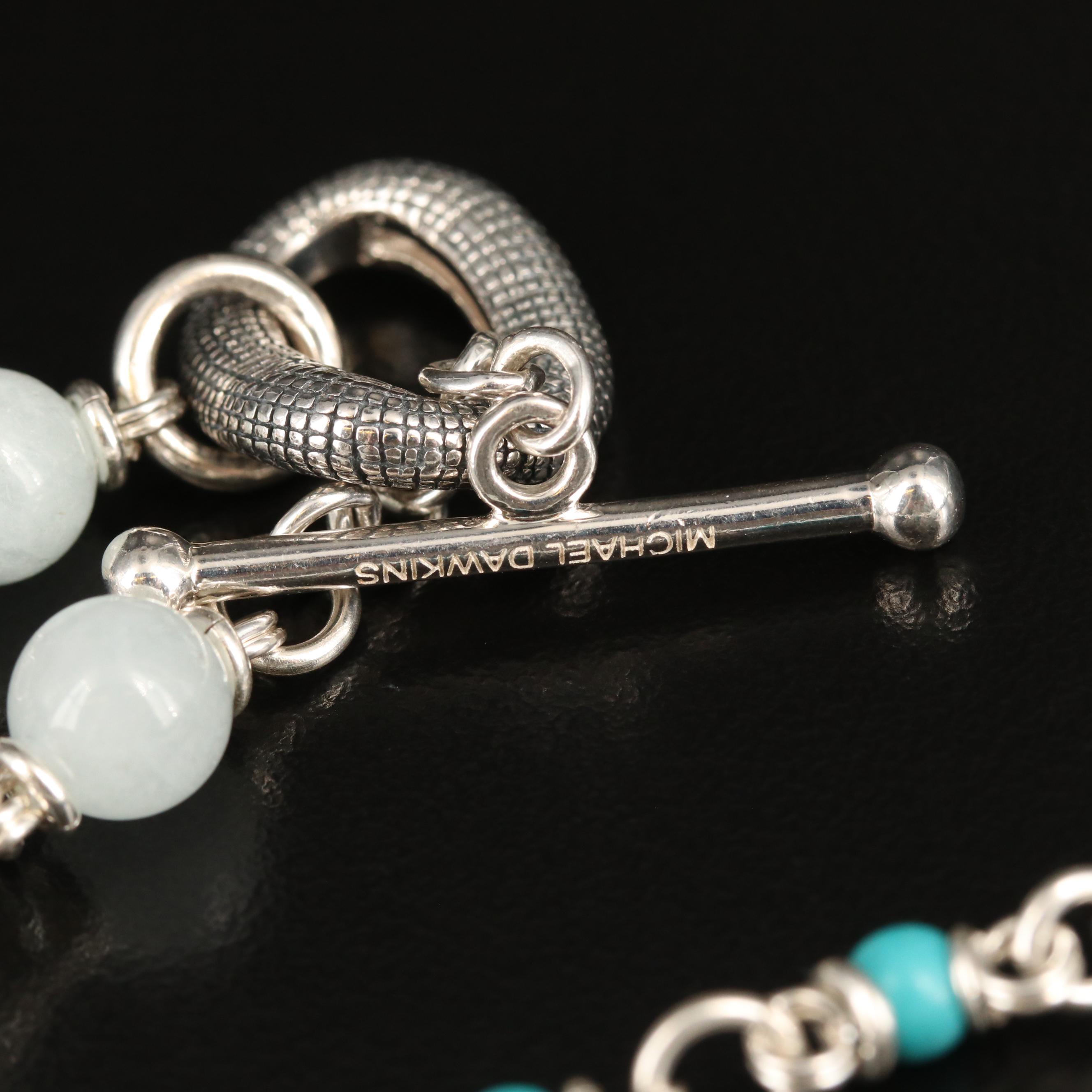 Michael Dawkins Sterling Gemstone Station Necklace