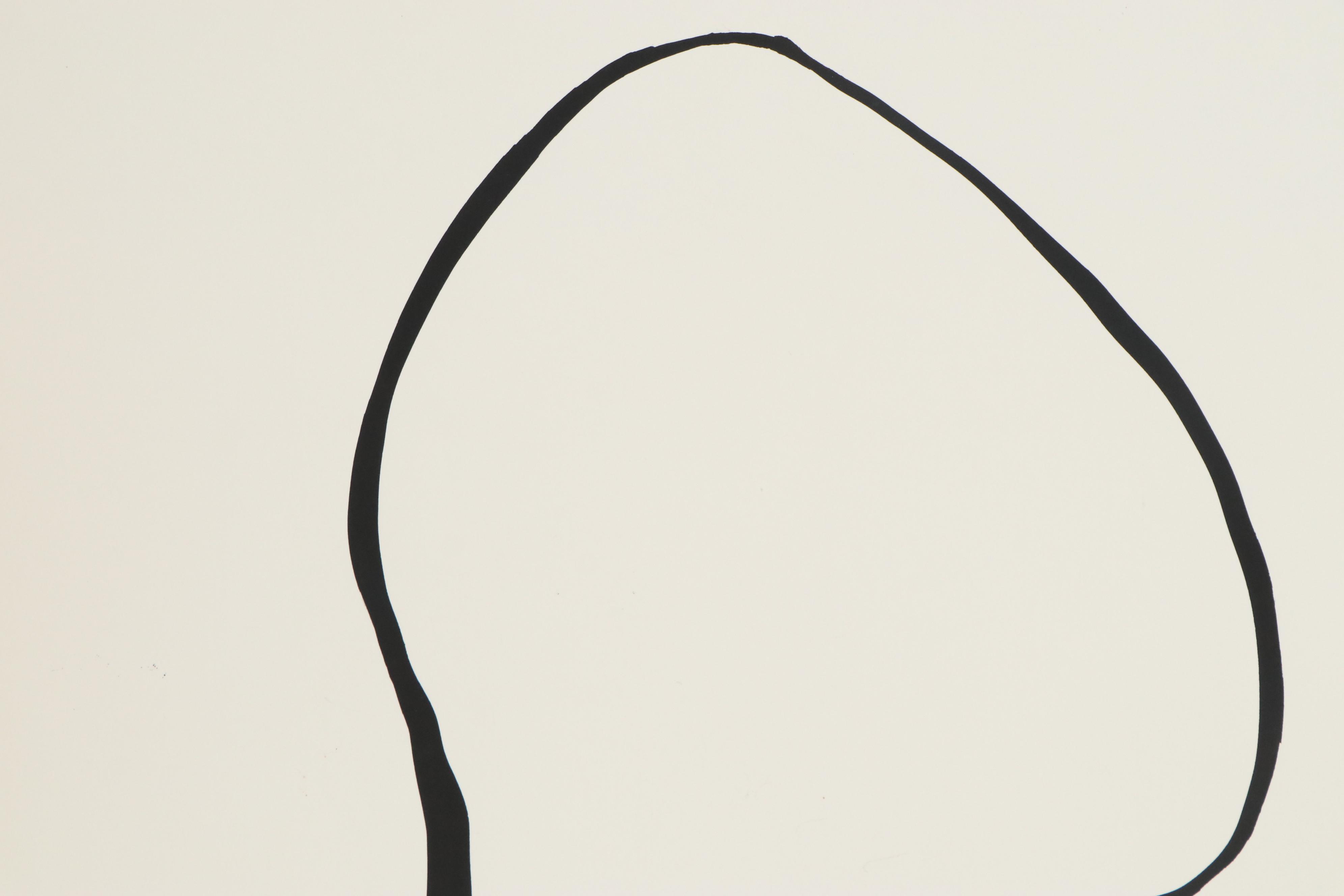 Nicholas Barbieri Minimalist Gestural Ink Drawing, Late 20th Century