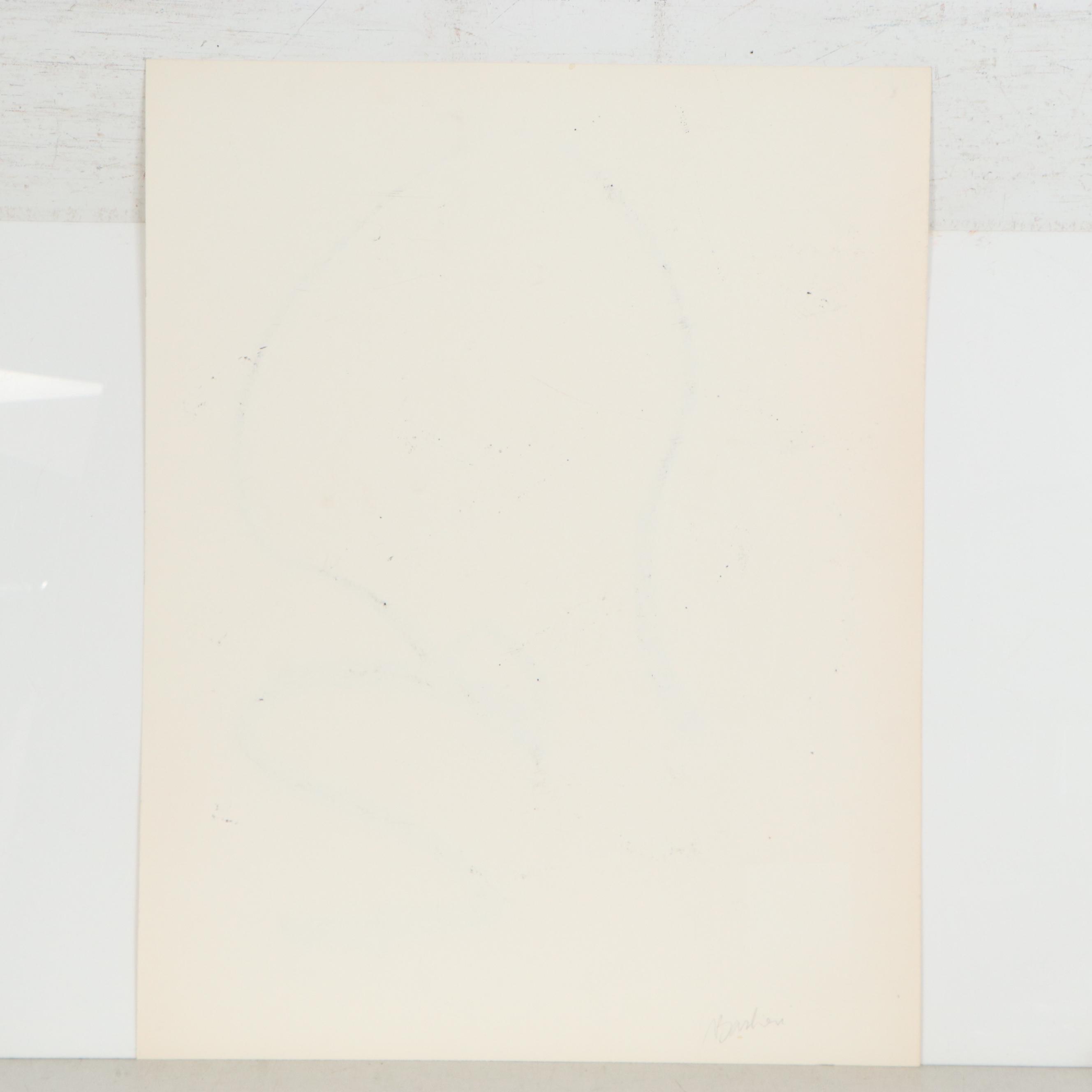 Nicholas Barbieri Minimalist Gestural Ink Drawing, Late 20th Century