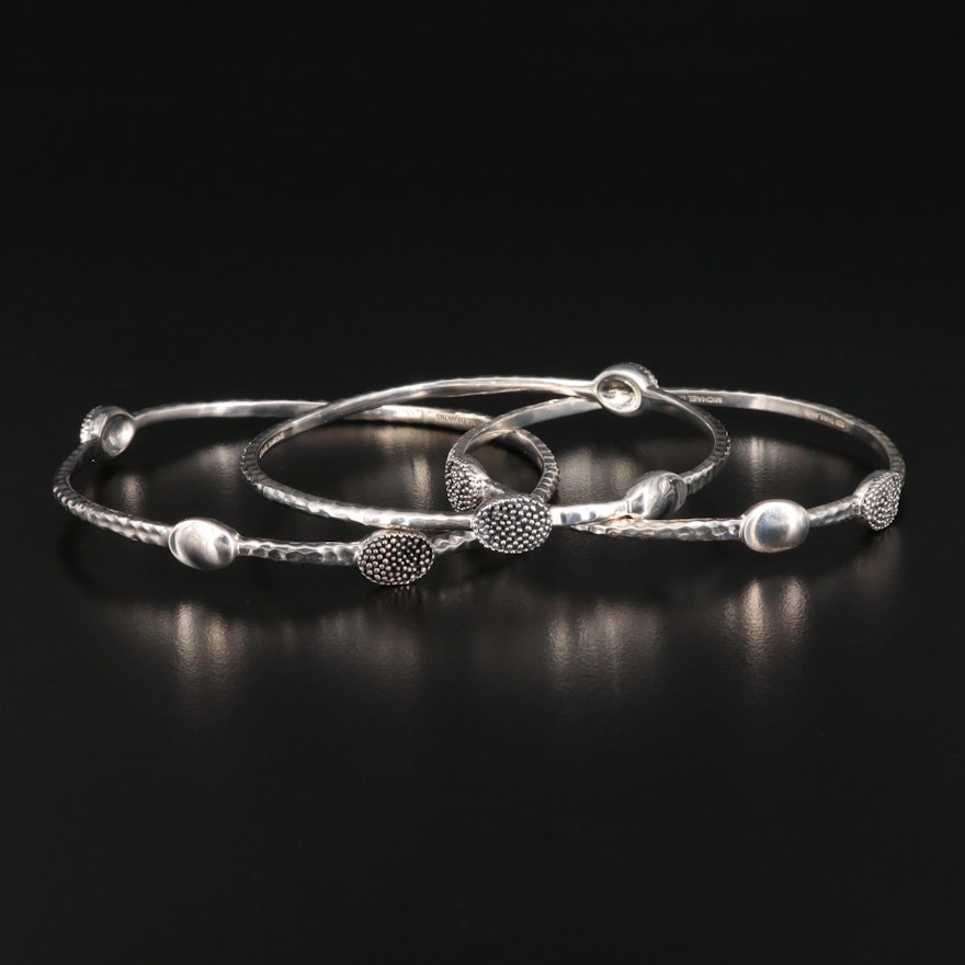 Michael Dawkins Sterling Bangles with Granulation Details