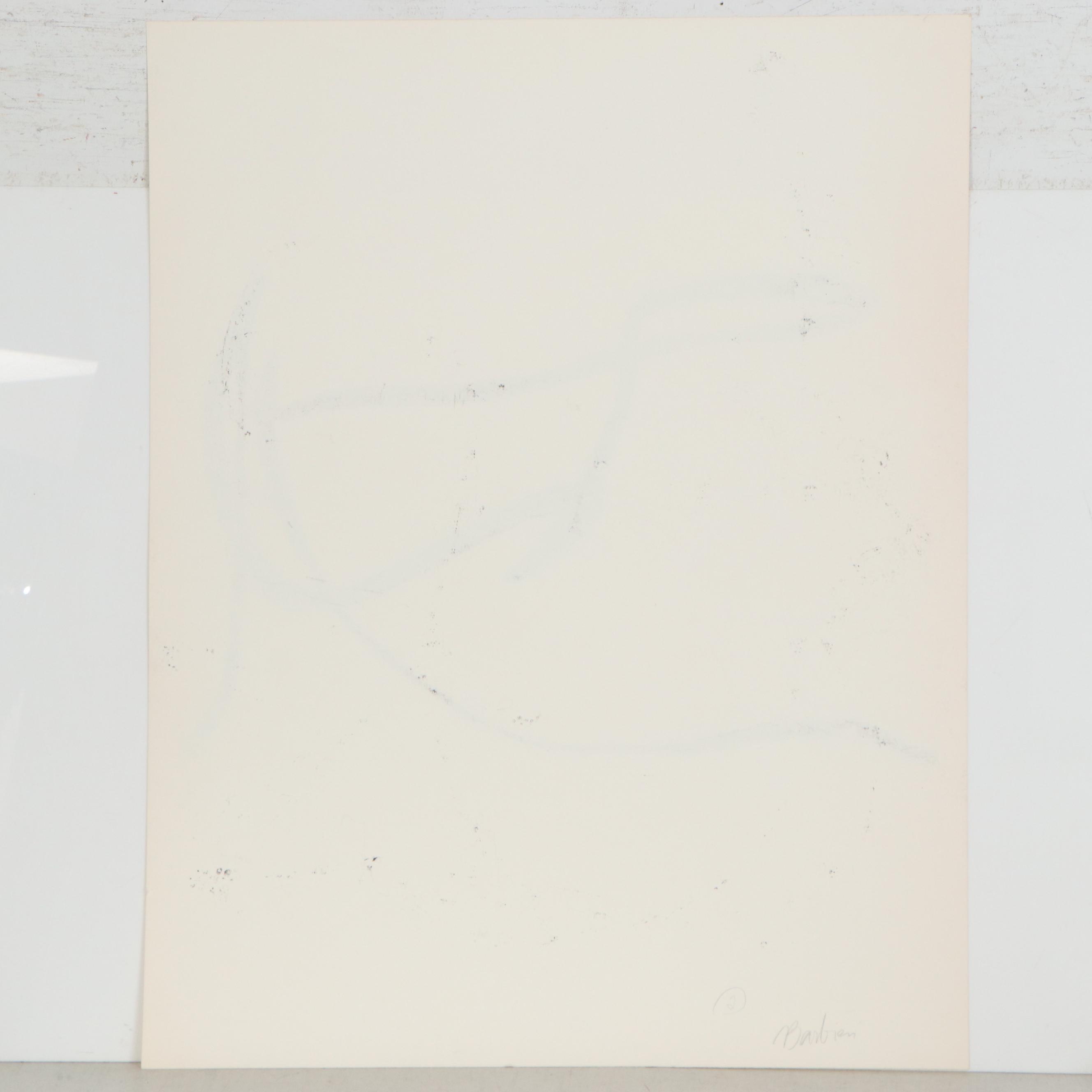 Nicholas Barbieri Minimalist Gestural Ink Drawing, Late 20th Century