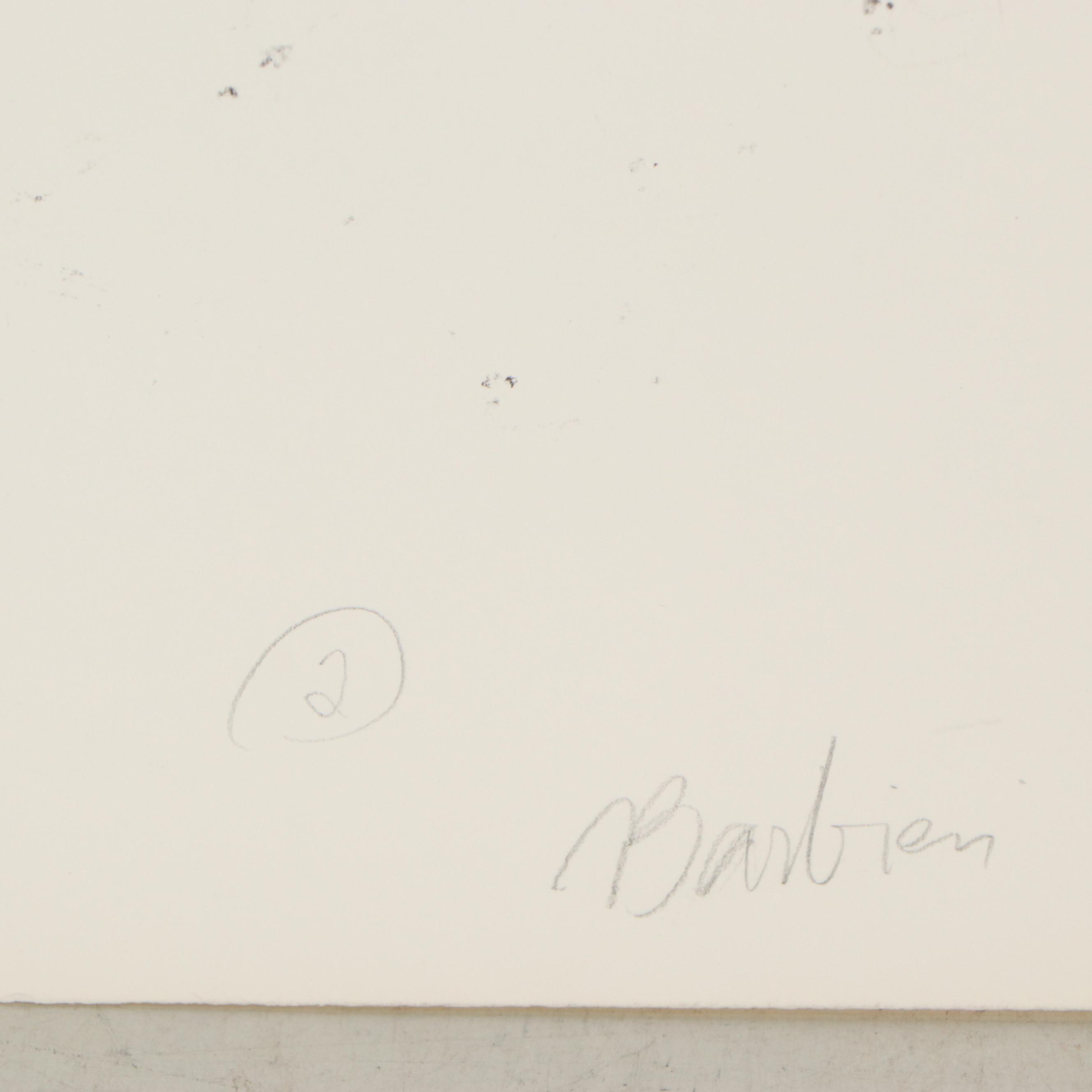 Nicholas Barbieri Minimalist Gestural Ink Drawing, Late 20th Century