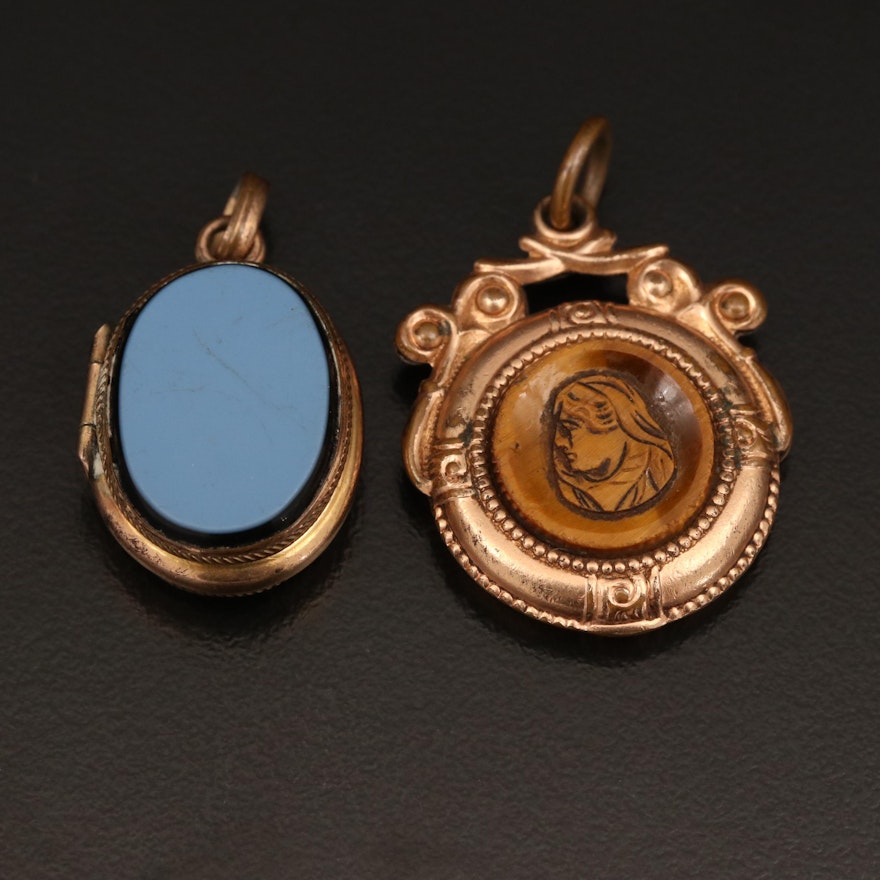 Vintage Reversible Locket and Watch Fob