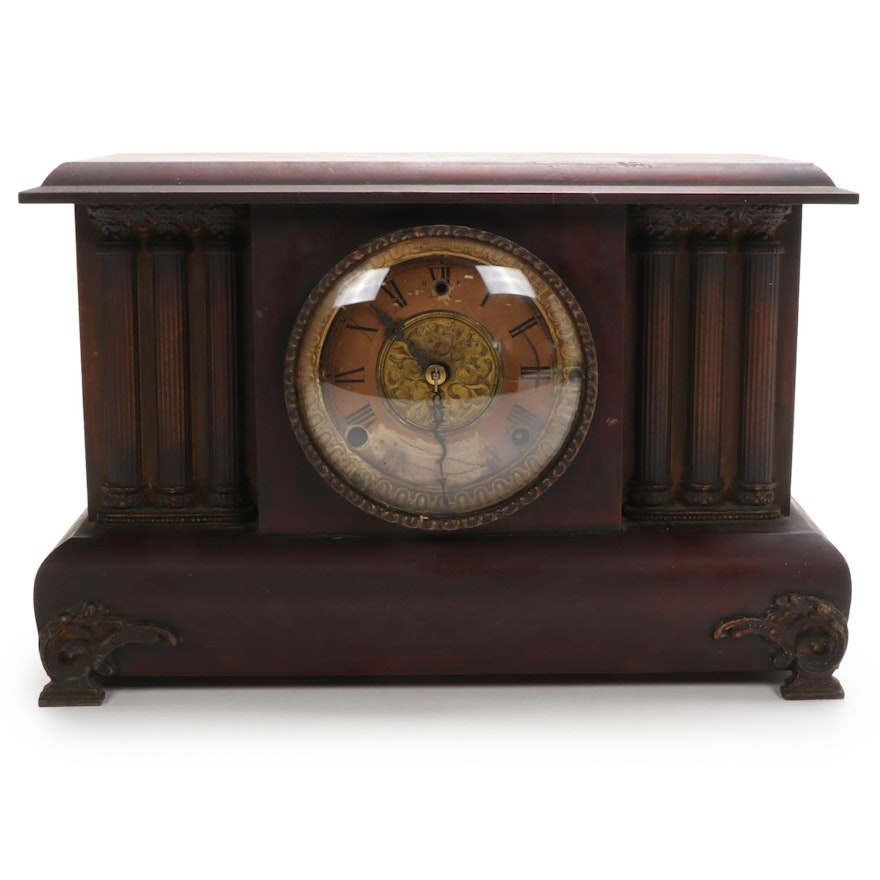 Gilbert Clock Co. Wood Cased Mantel Clock, Early 20th Century