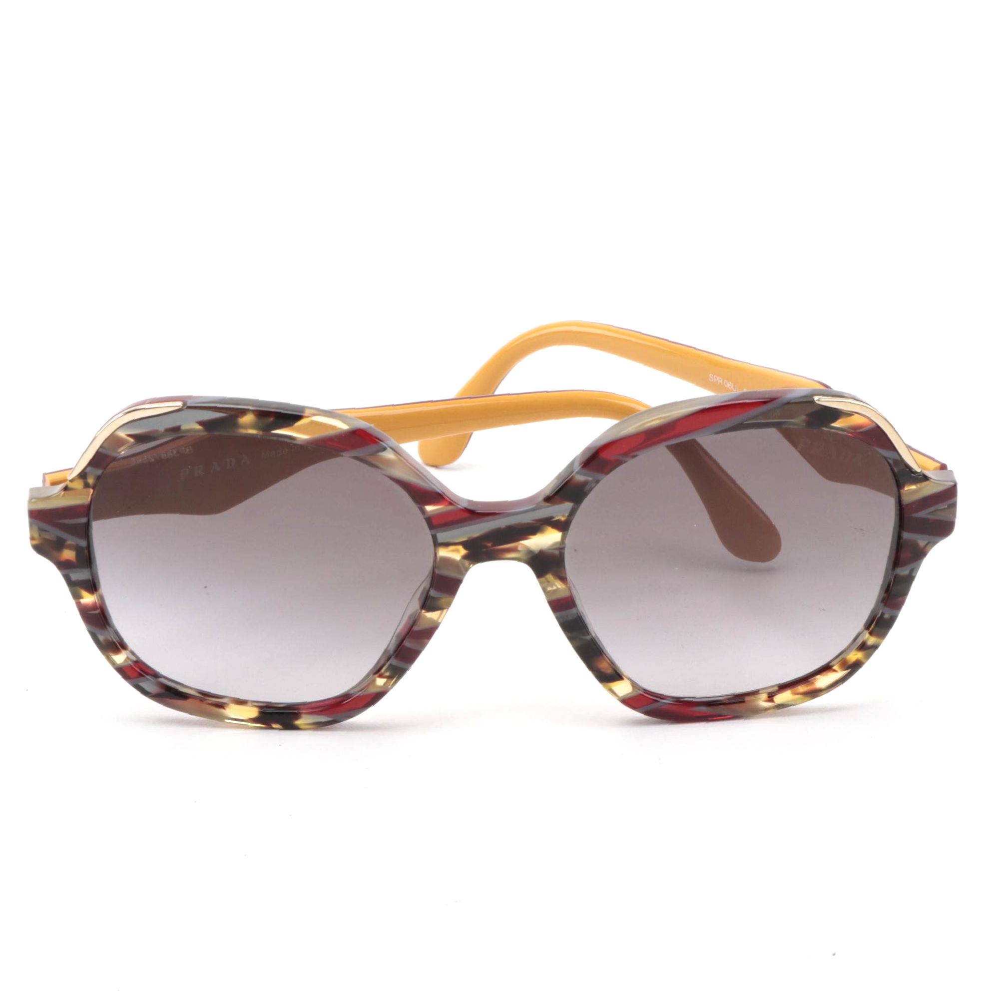 Prada SPR 06U Havana Avio Round Sunglasses