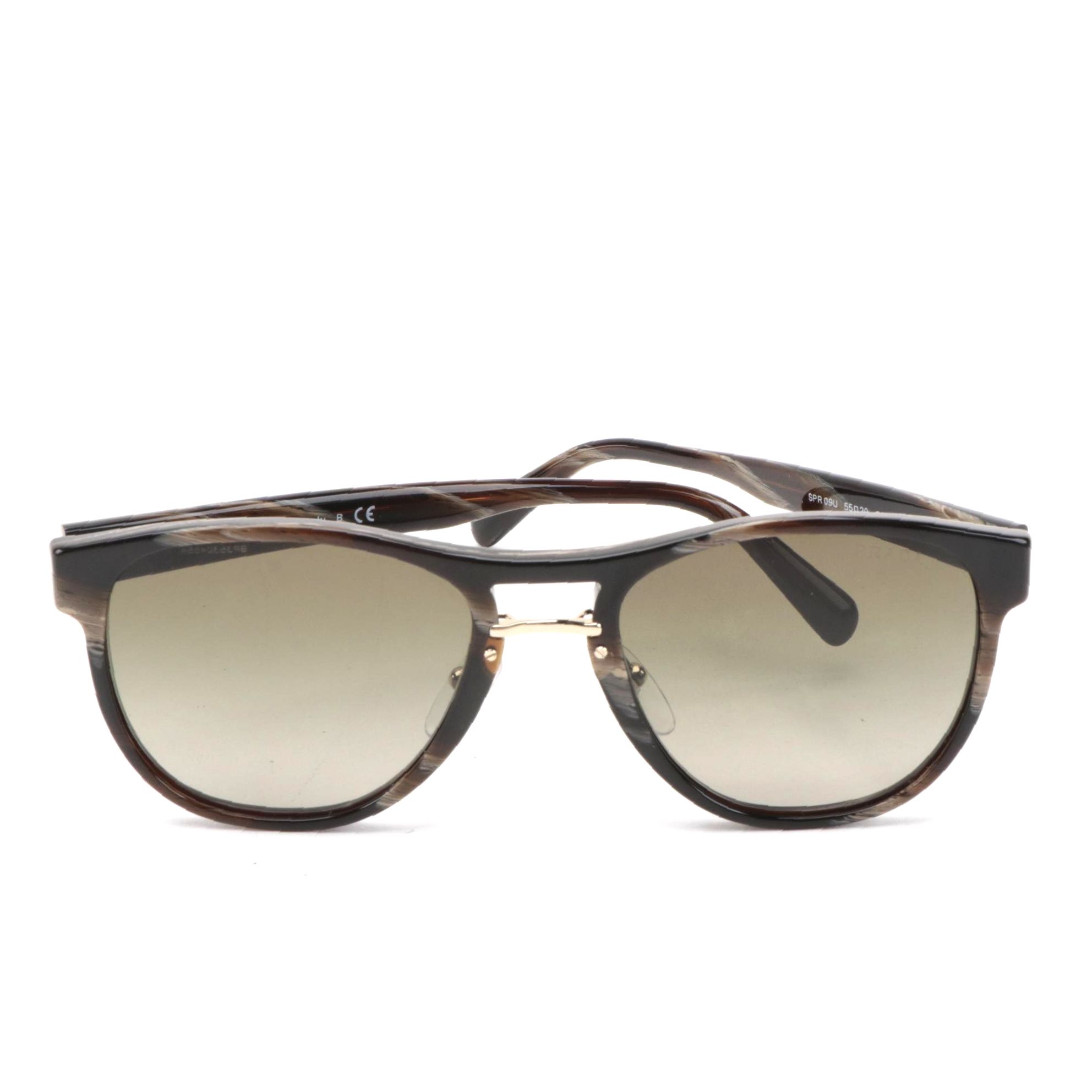 Prada SPR 09U Double Bridged Horn Rimmed Glasses