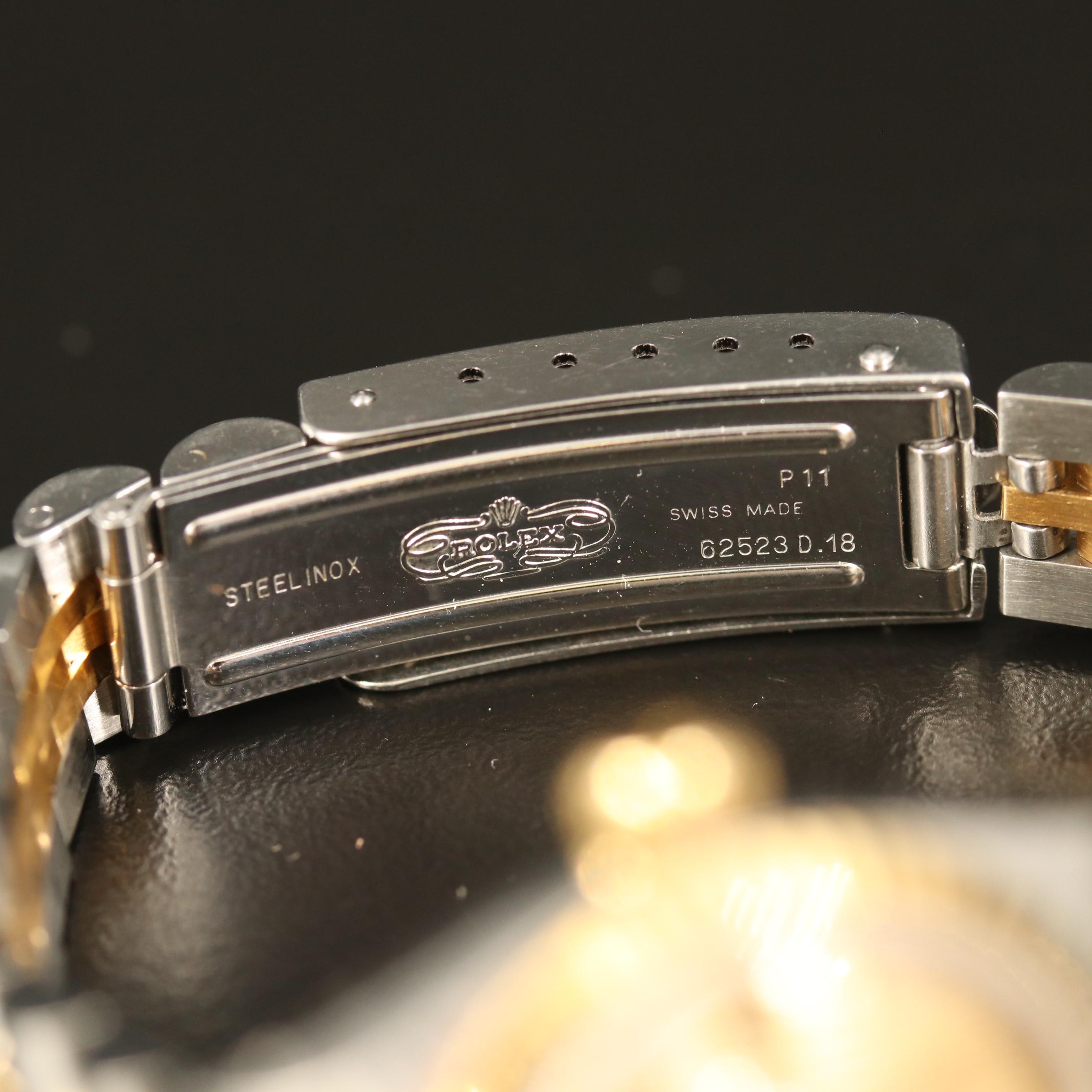 1992 Rolex "Datejust" Tapestry Dial 18K Gold and Stainless Steel Watch