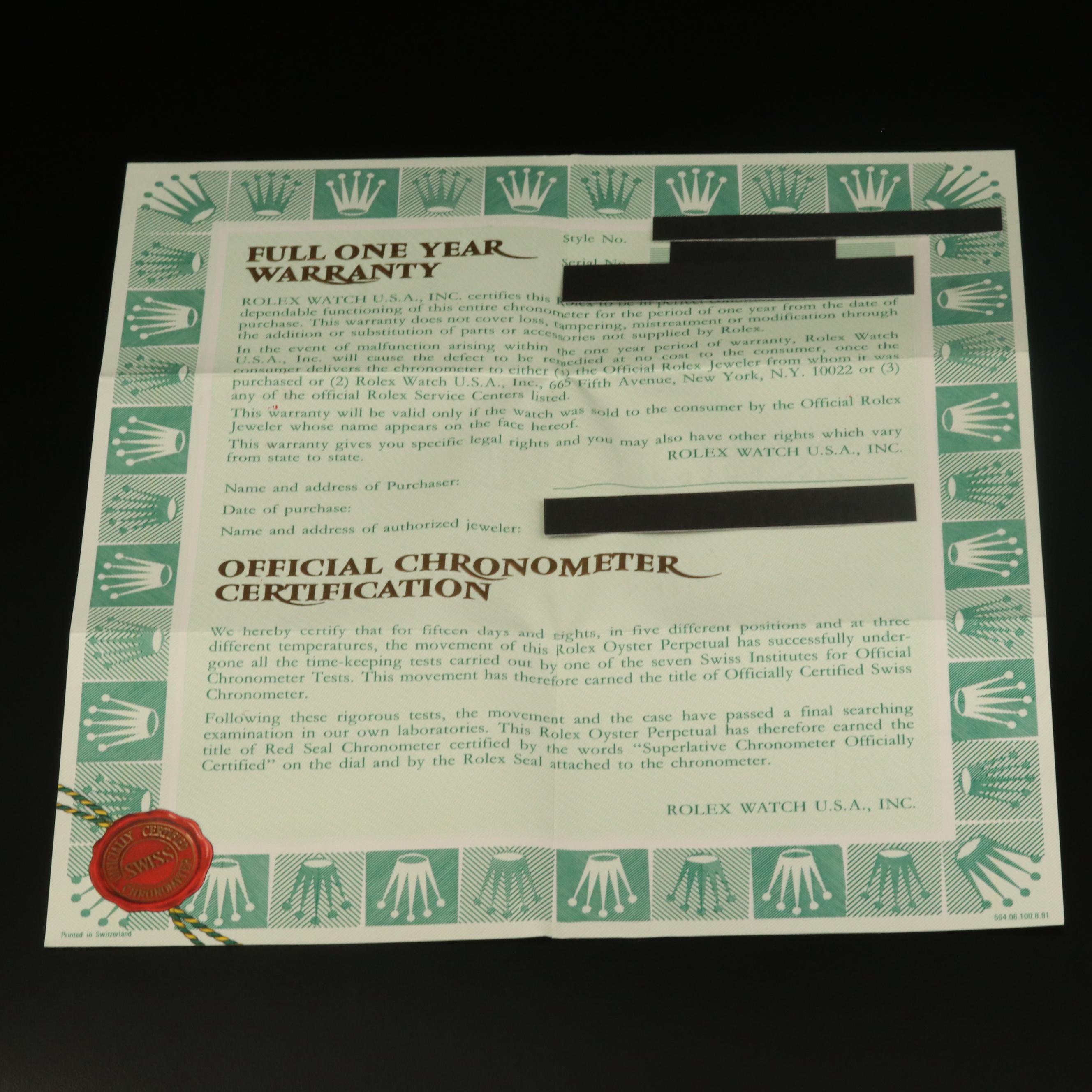 1992 Rolex "Datejust" Tapestry Dial 18K Gold and Stainless Steel Watch