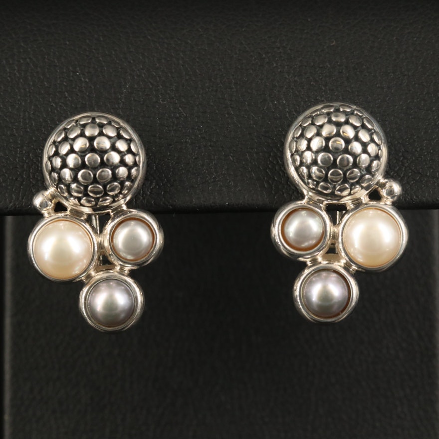 Michael Dawkins Sterling Pearl Earrings