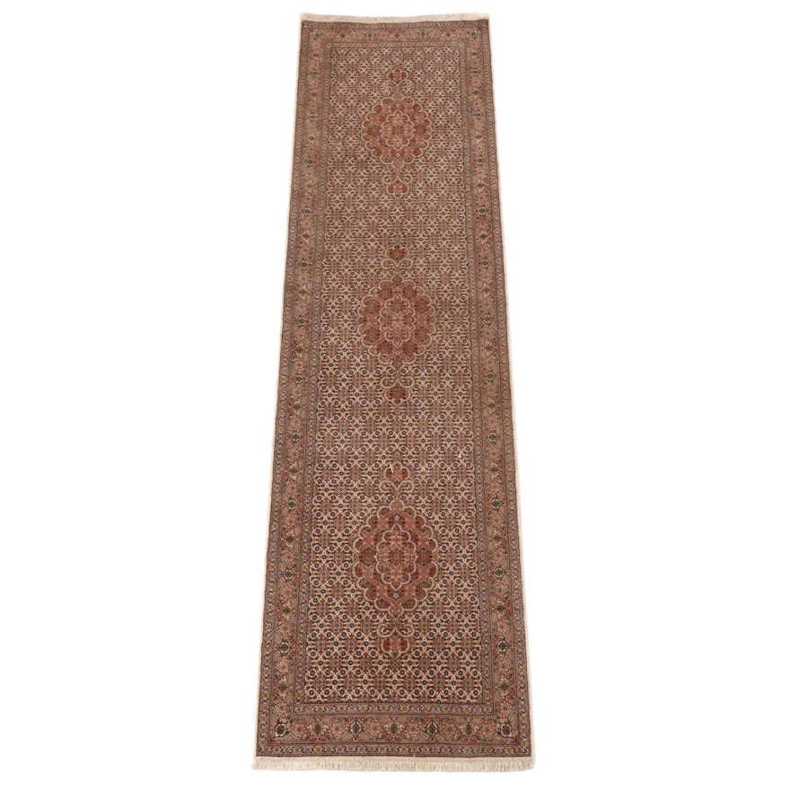 2'7 x 10'1 Hand-Knotted Persian Bijar Wool Carpet Runner