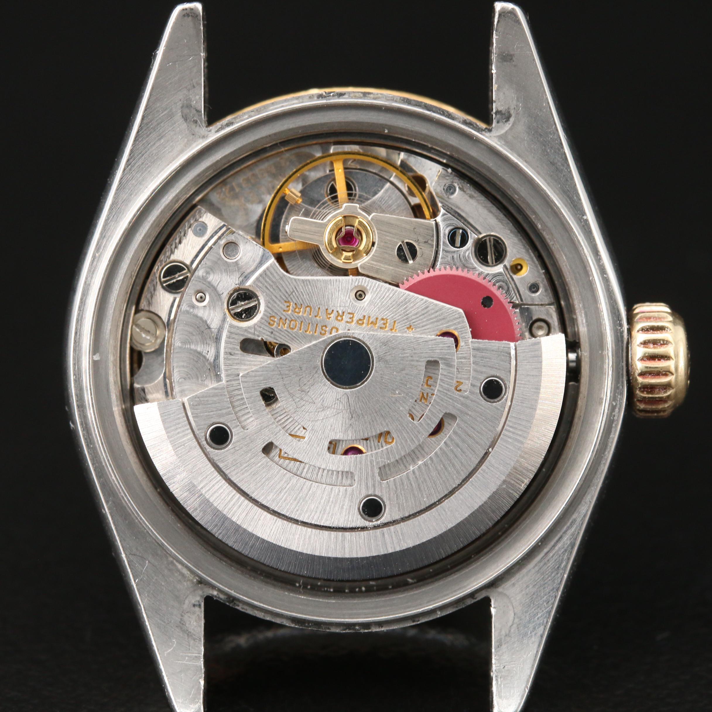 1997 Rolex Datjust Silver Tapestry Dial with 18K Gold and Stainless Steel Watch