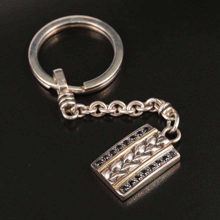 Sterling Sapphire Key Chain with 14K Accents