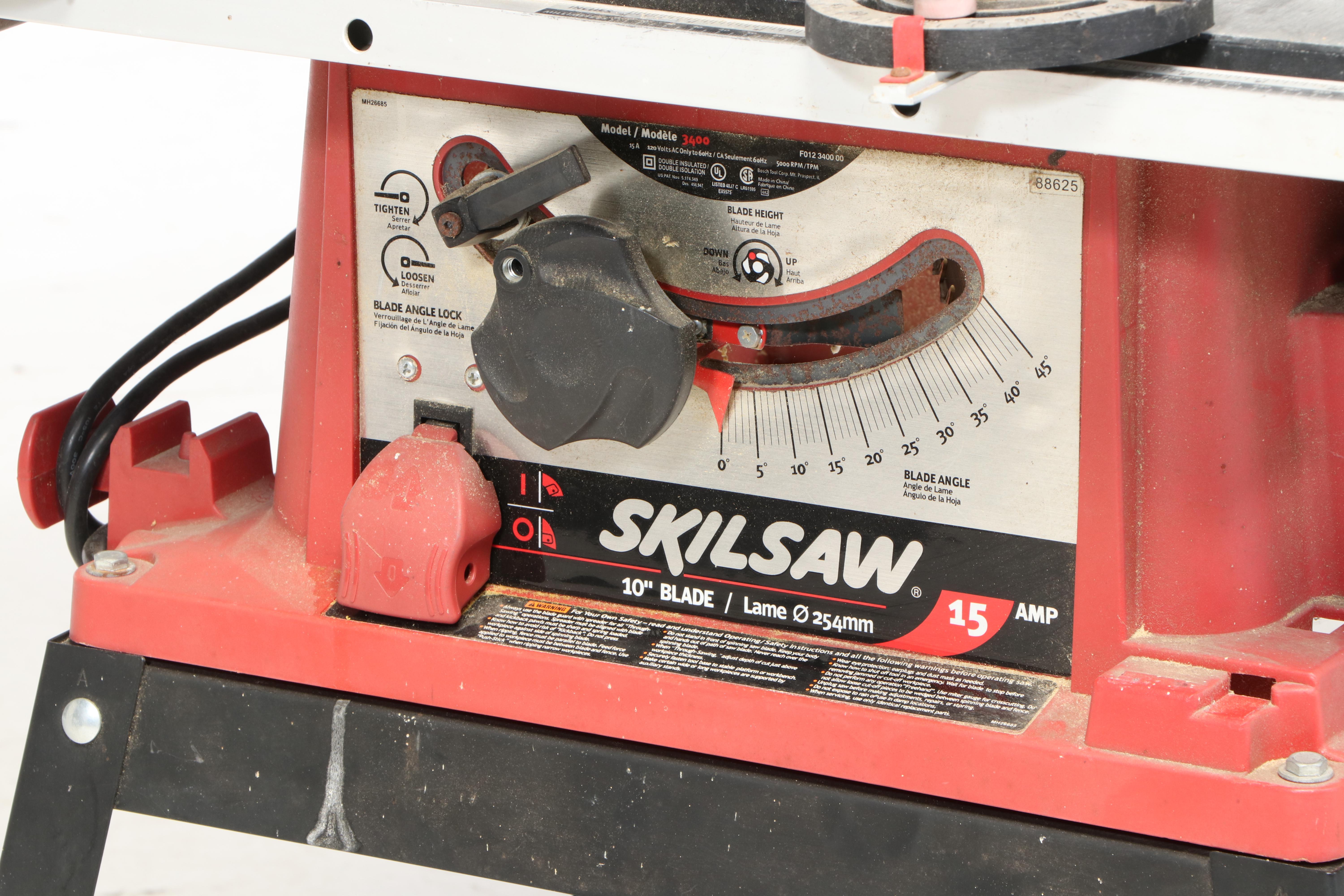 Skilsaw Model 3400 15 Amp 10" Table Saw with Stand
