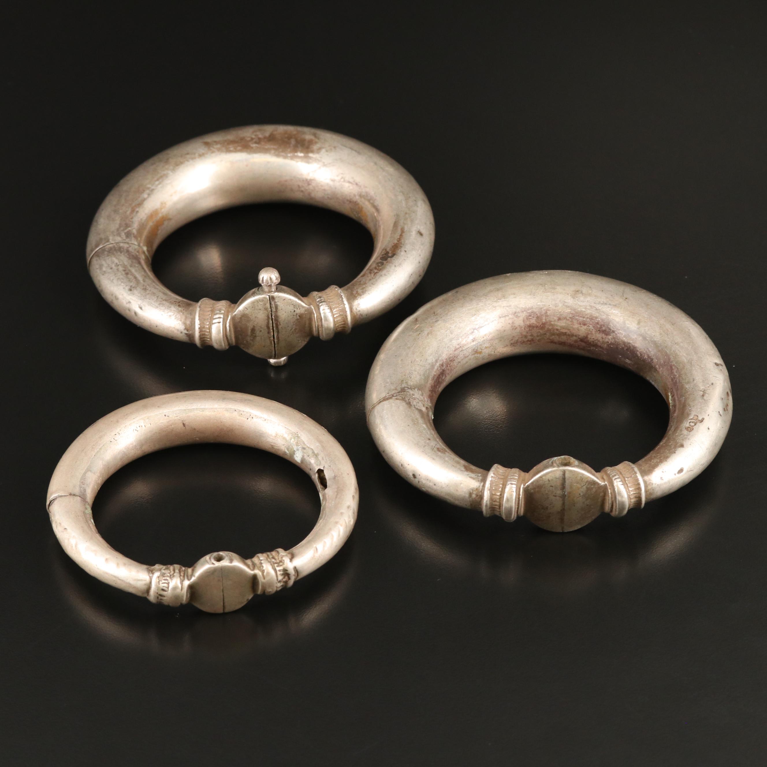 Asian Indian Gujarati Kadla 800 Silver Bracelets