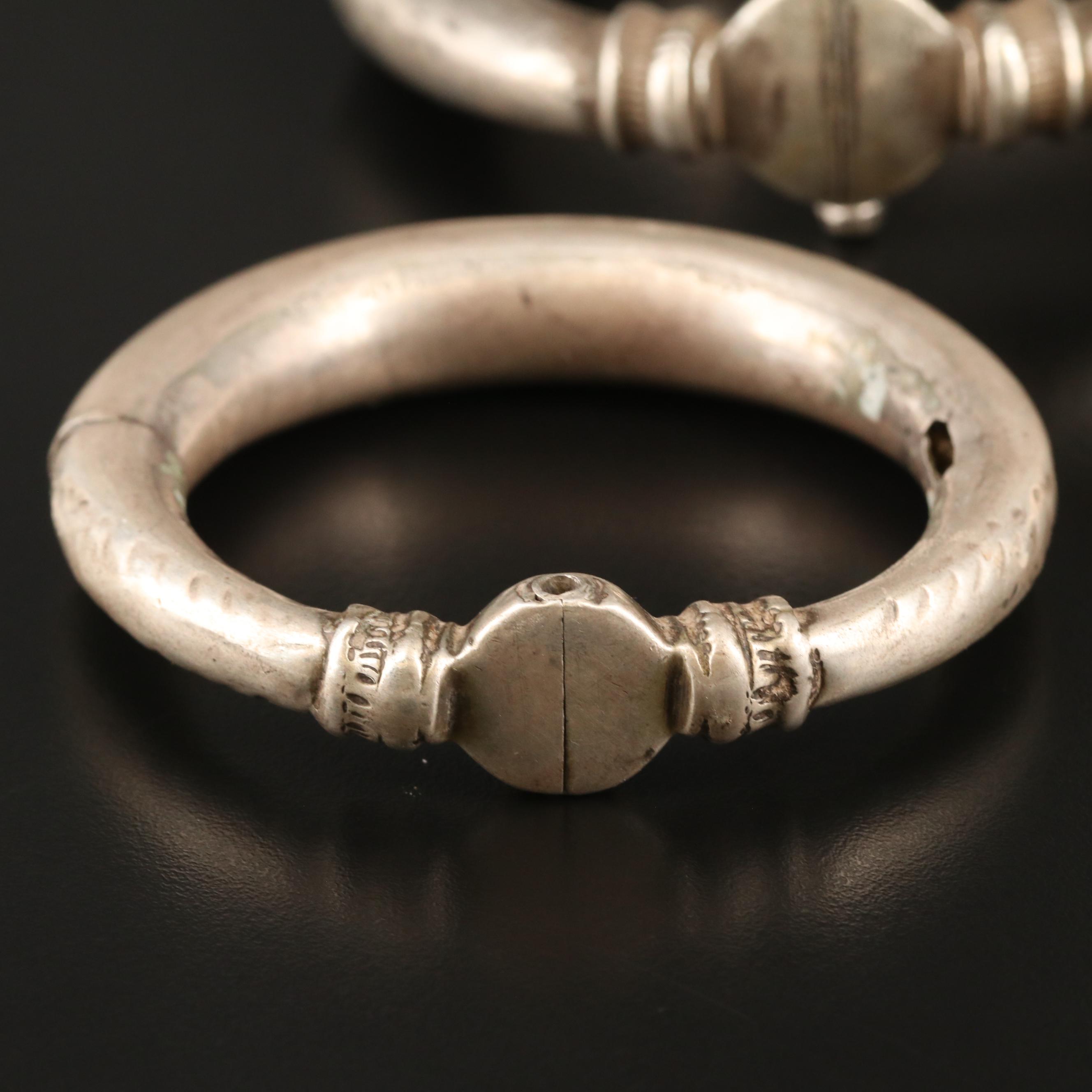 Asian Indian Gujarati Kadla 800 Silver Bracelets