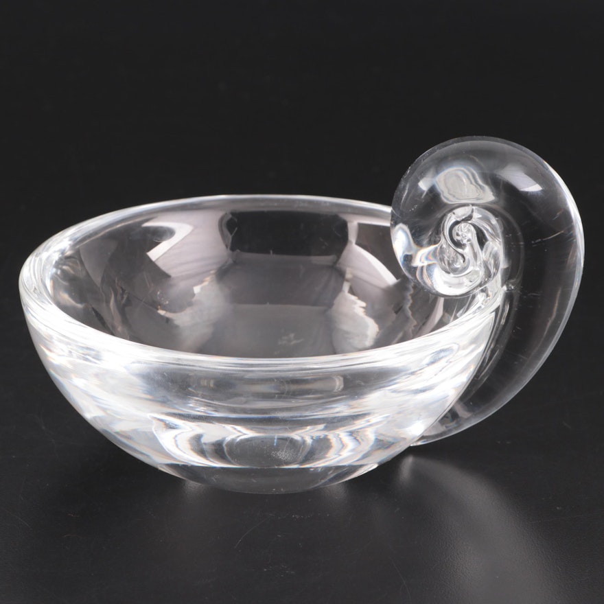 Steuben Art Glass "Olive Dish" Designed by John Dreves, Mid to Late 20th Century