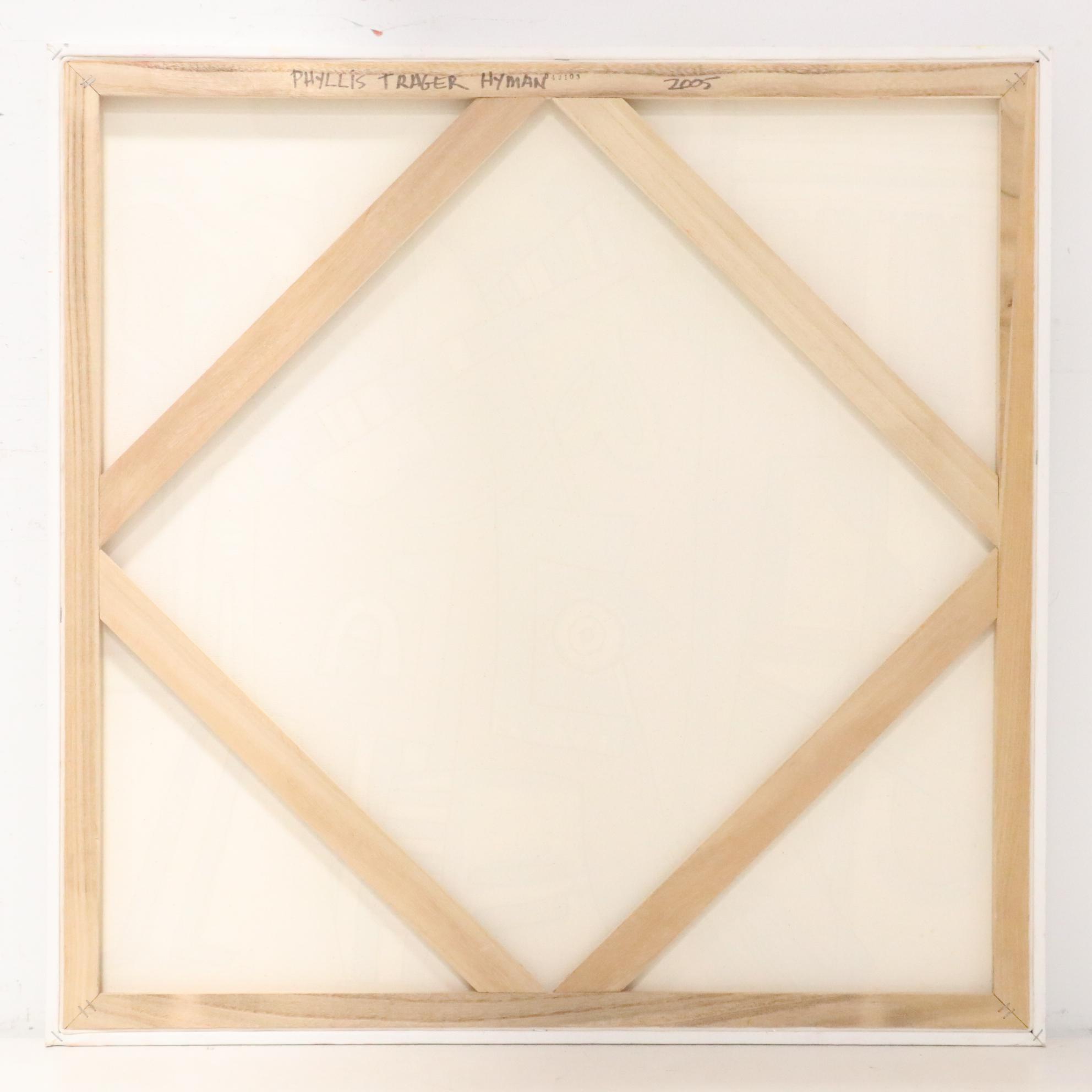 Phyllis Trager Hyman Abstract Acrylic Painting "Vague Eyes," 2005